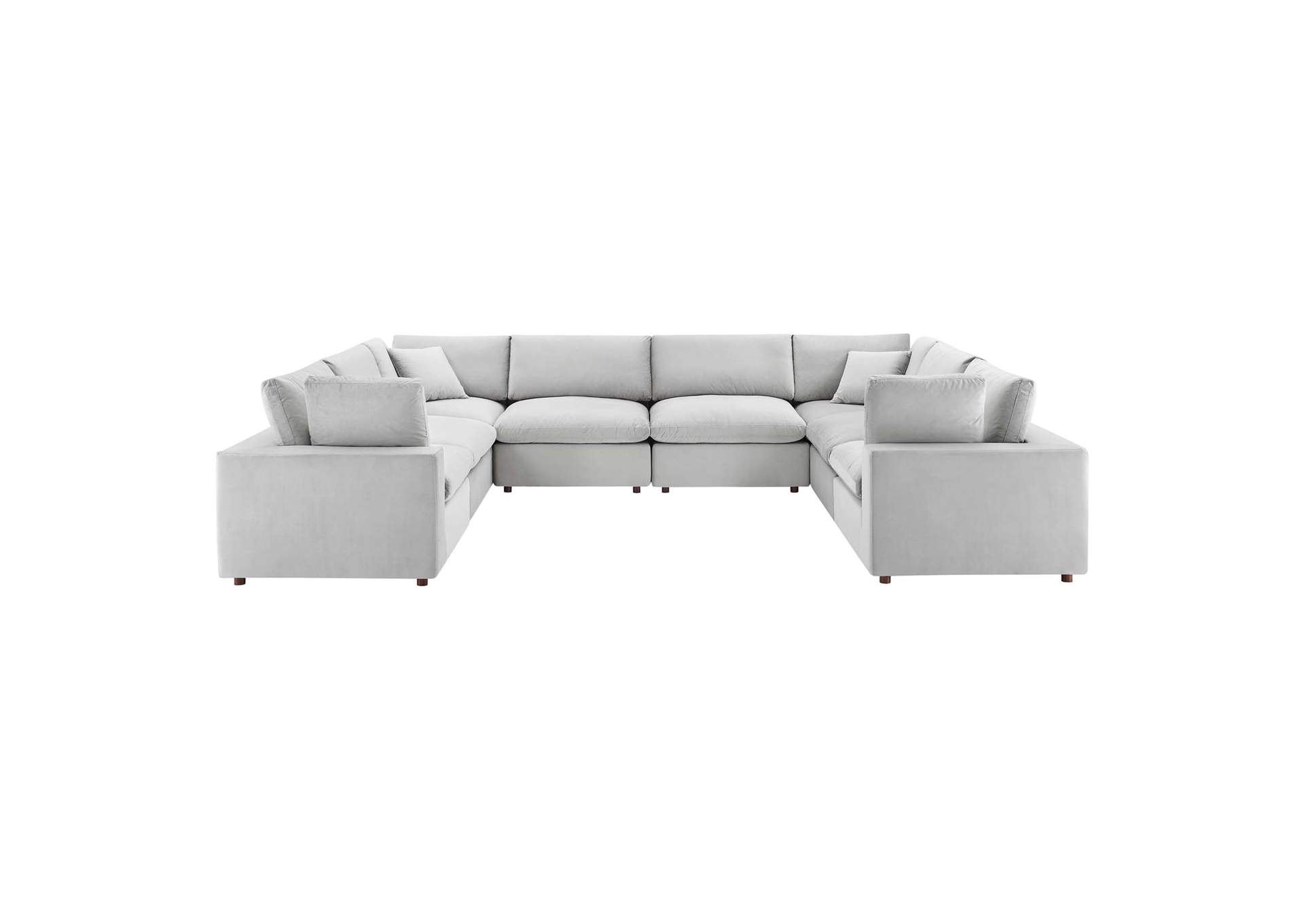 Light Gray Commix Down Filled Overstuffed Performance Velvet 	8-Piece Sectional Sofa,Modway