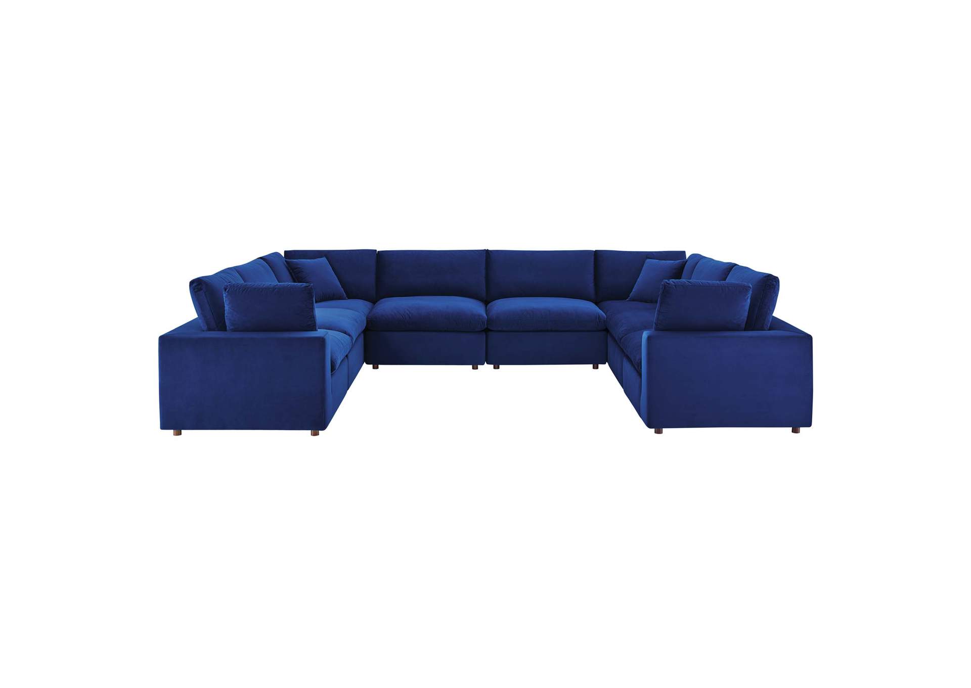Navy Commix Down Filled Overstuffed Performance Velvet 	8-Piece Sectional Sofa,Modway