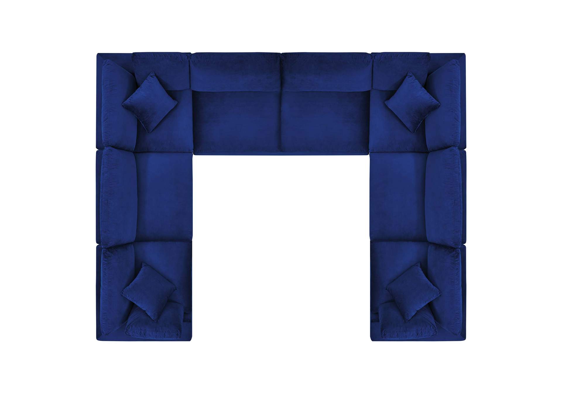 Navy Commix Down Filled Overstuffed Performance Velvet 	8-Piece Sectional Sofa,Modway