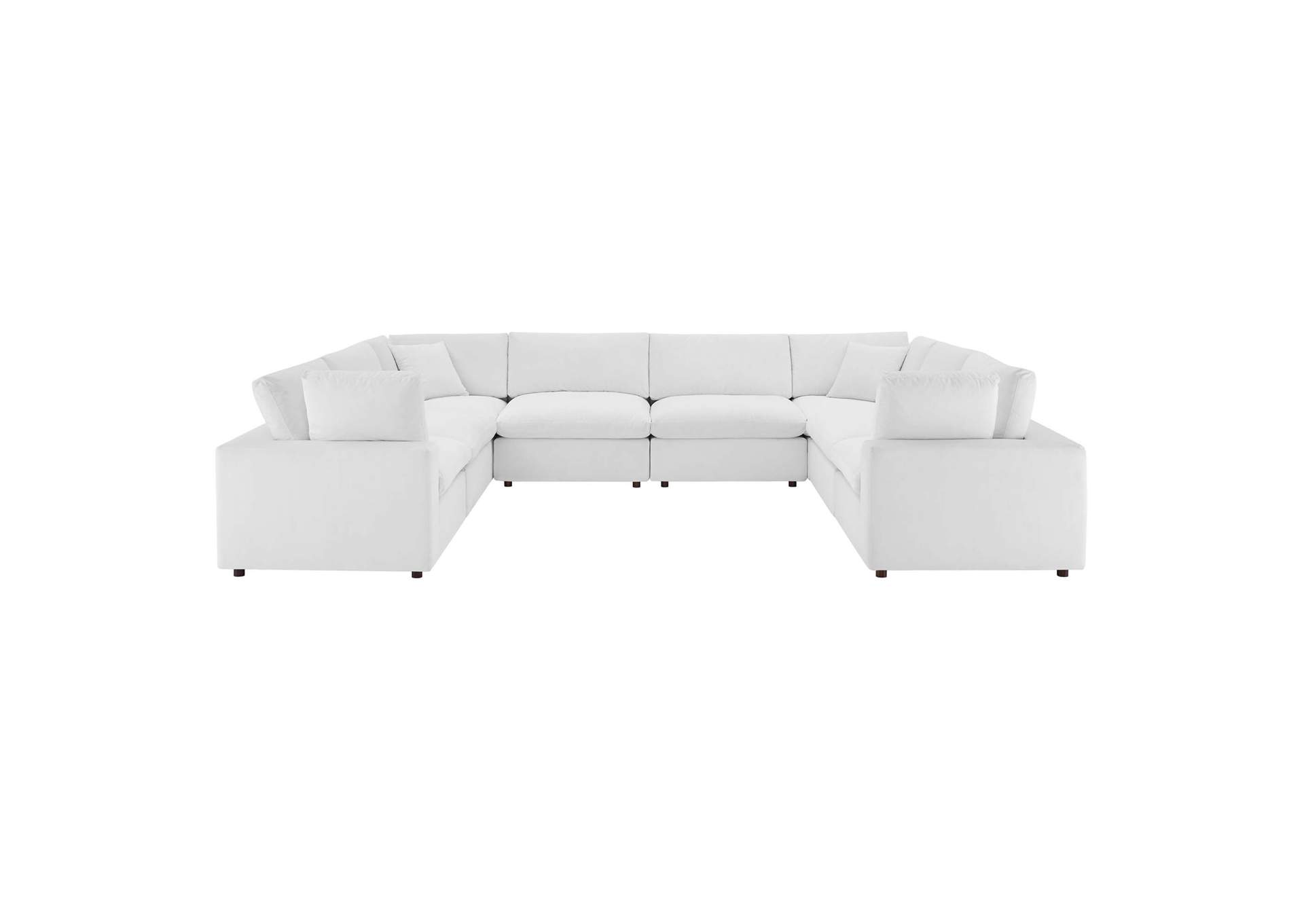 White Commix Down Filled Overstuffed Performance Velvet 	8-Piece Sectional Sofa,Modway