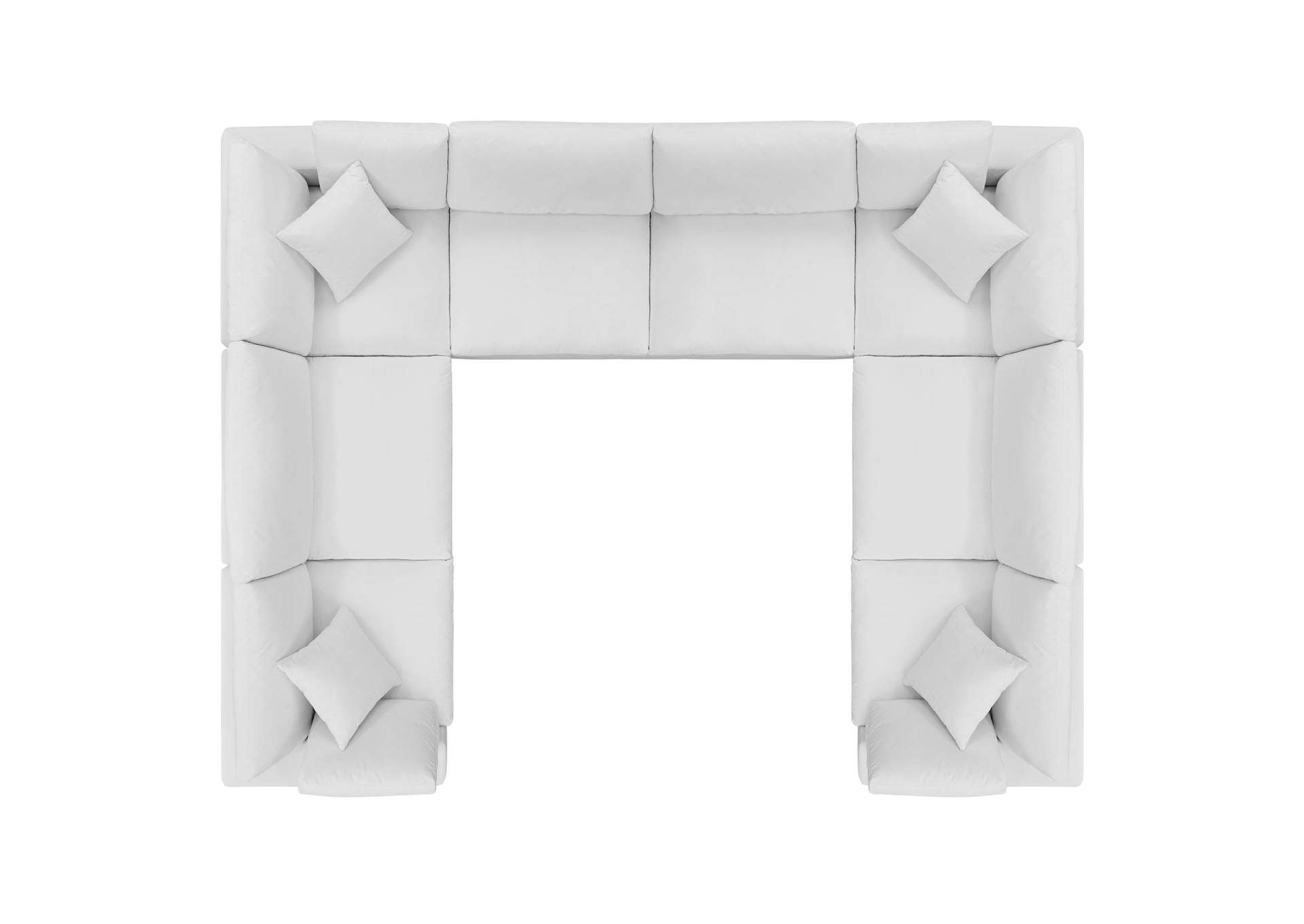 White Commix Down Filled Overstuffed Performance Velvet 	8-Piece Sectional Sofa,Modway