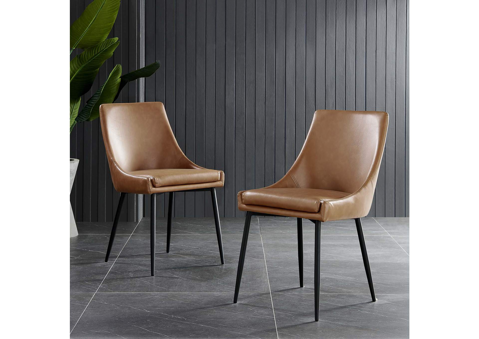 Viscount Vegan Leather Dining Chairs - Set of 2,Modway
