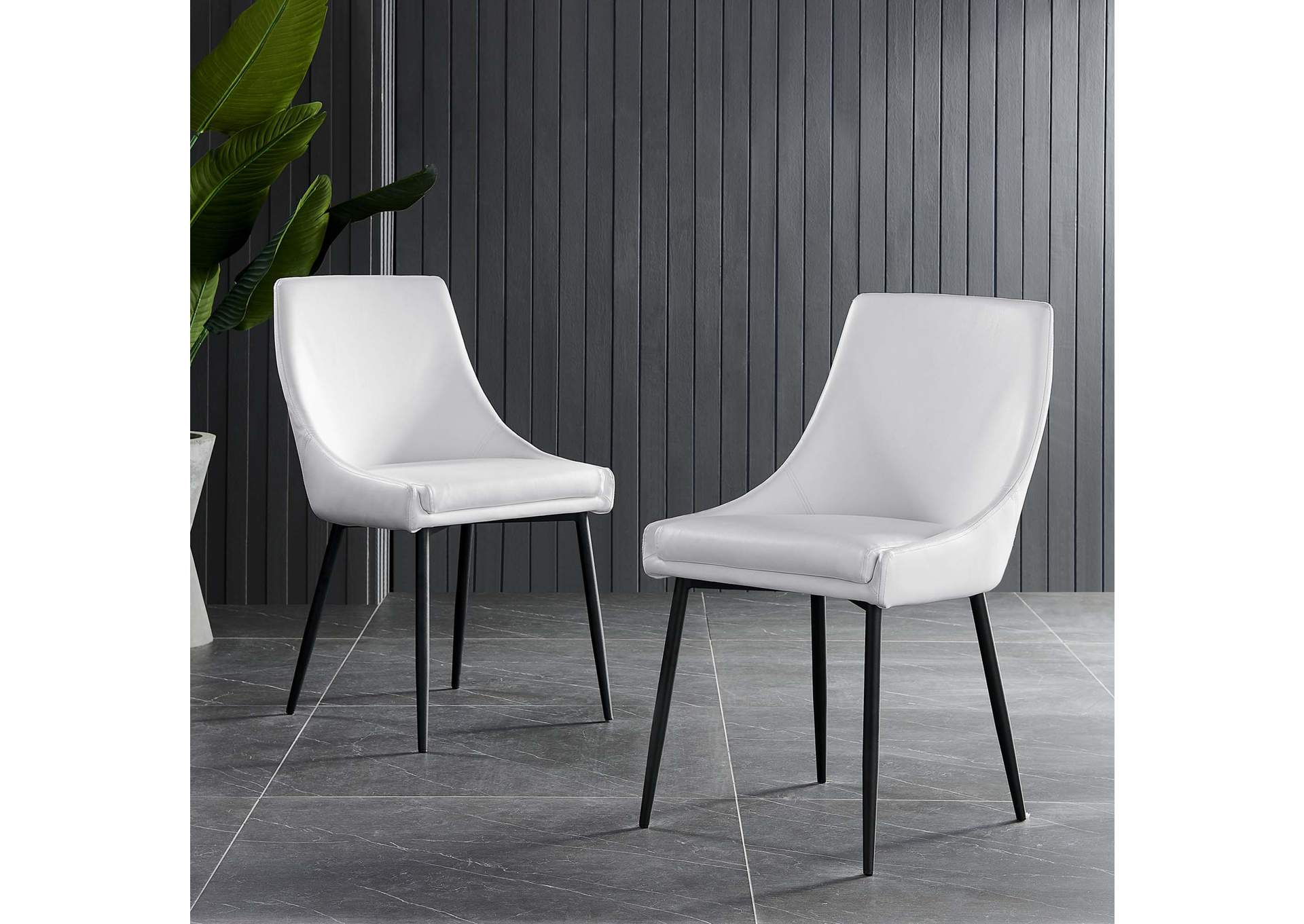Viscount Vegan Leather Dining Chairs - Set of 2,Modway