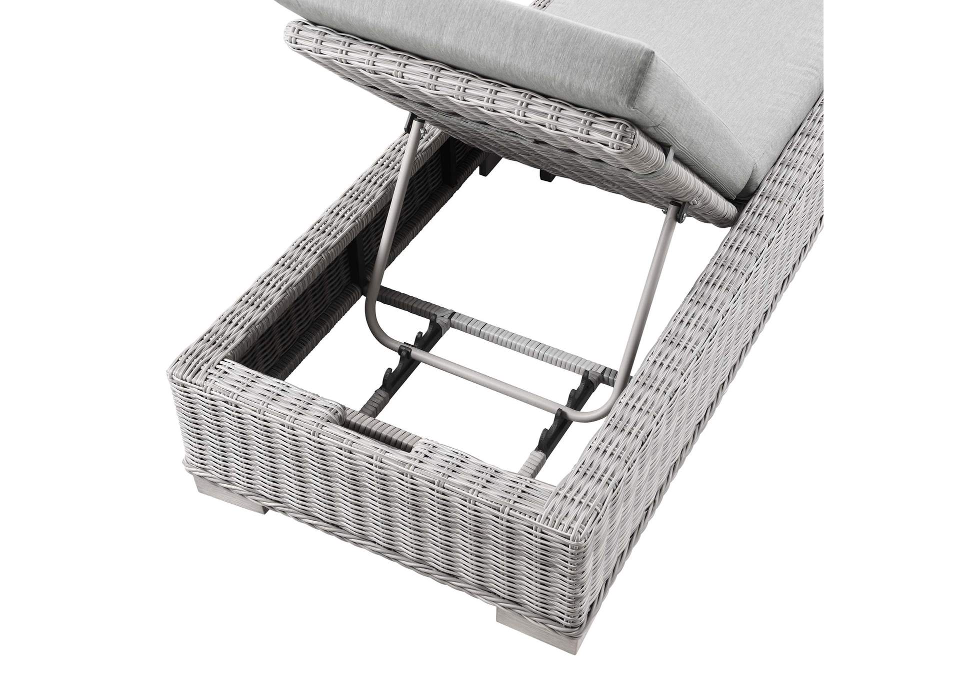 Conway Outdoor Patio Wicker Rattan Chaise Lounge,Modway