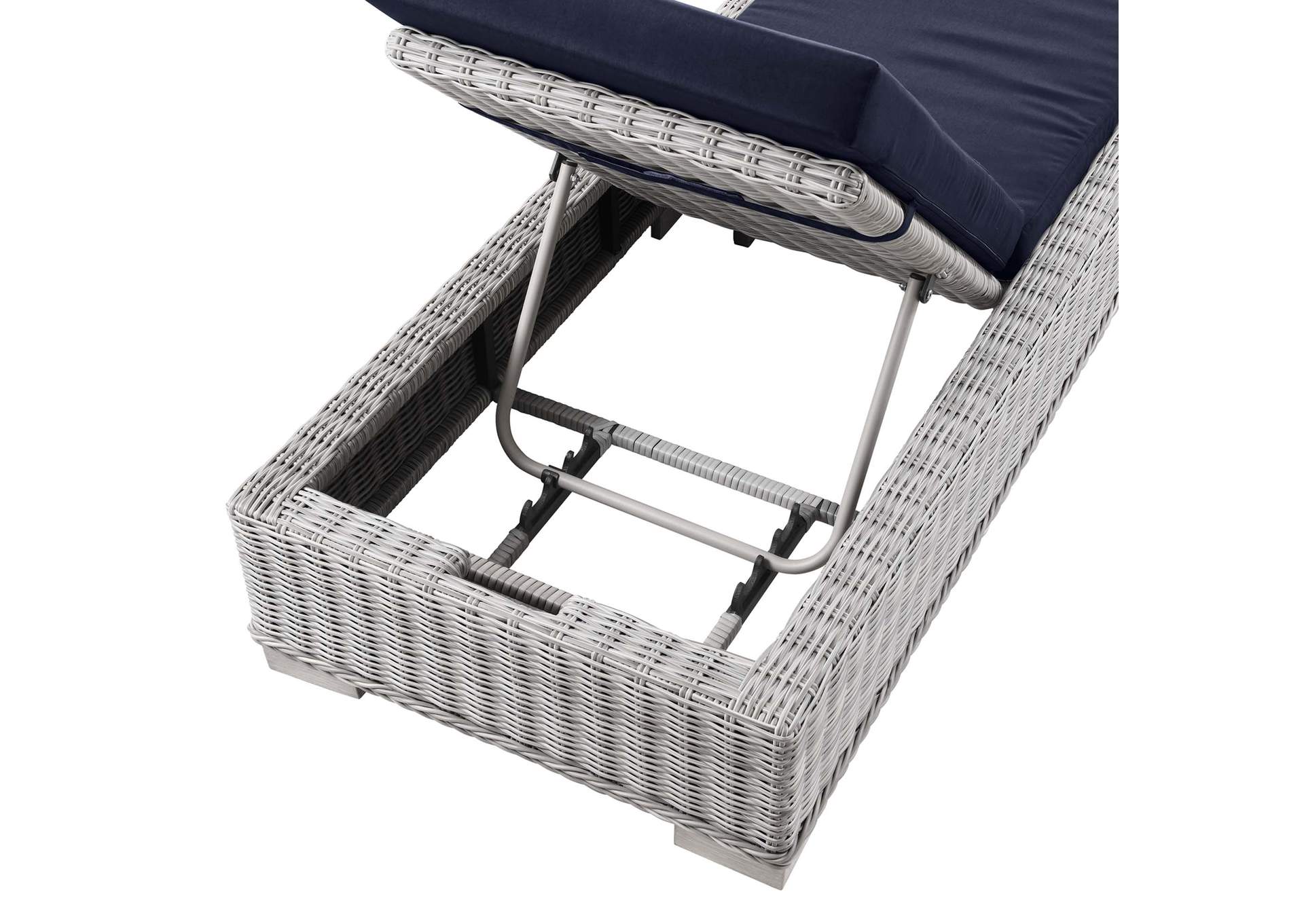 Conway Outdoor Patio Wicker Rattan Chaise Lounge,Modway