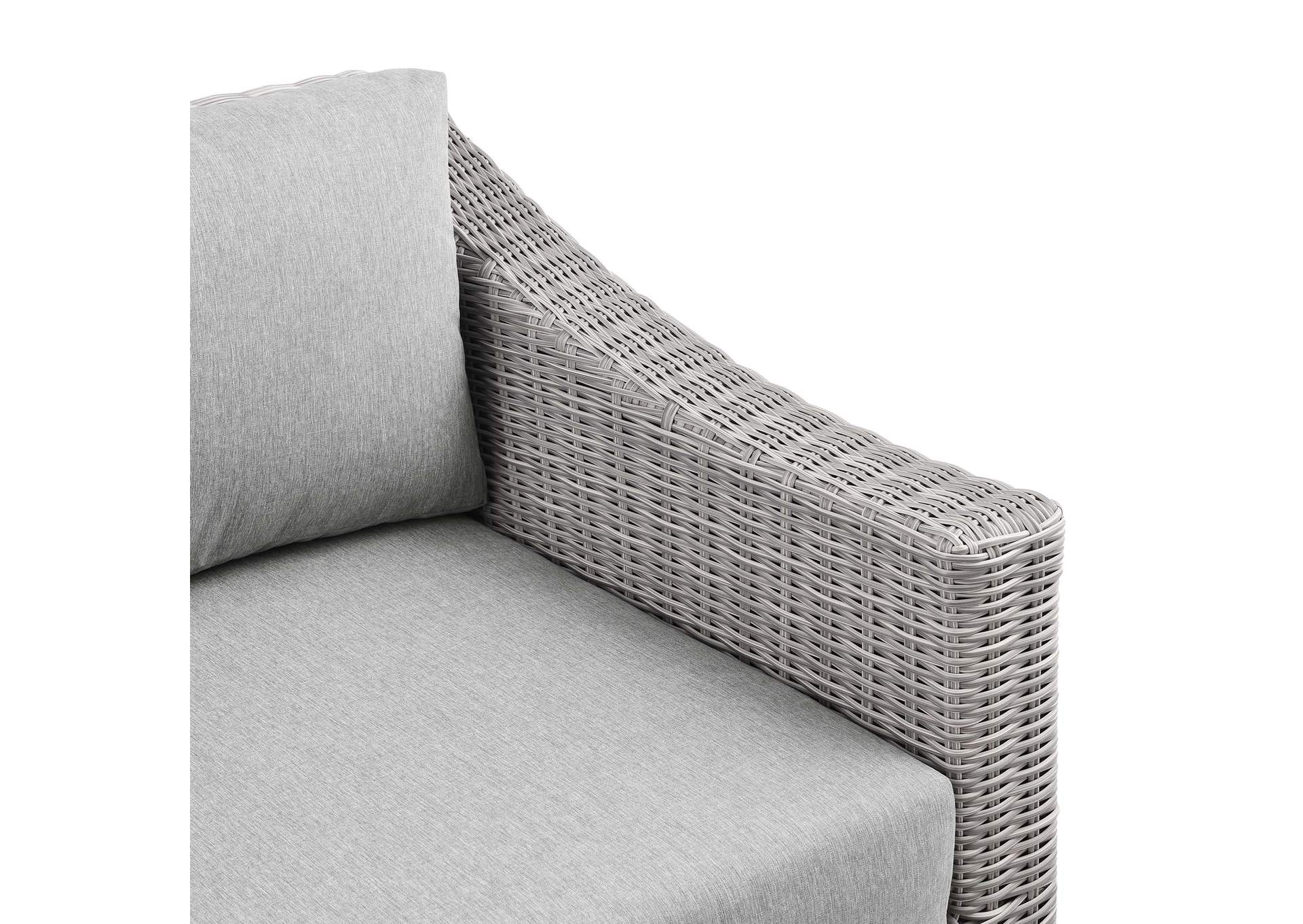 Conway Outdoor Patio Wicker Rattan Right-Arm Chair,Modway