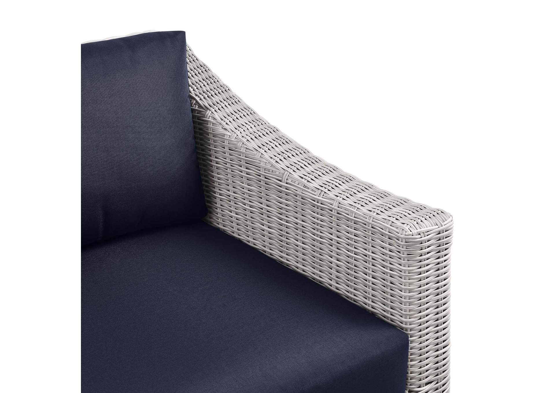 Conway Outdoor Patio Wicker Rattan Right-Arm Chair,Modway