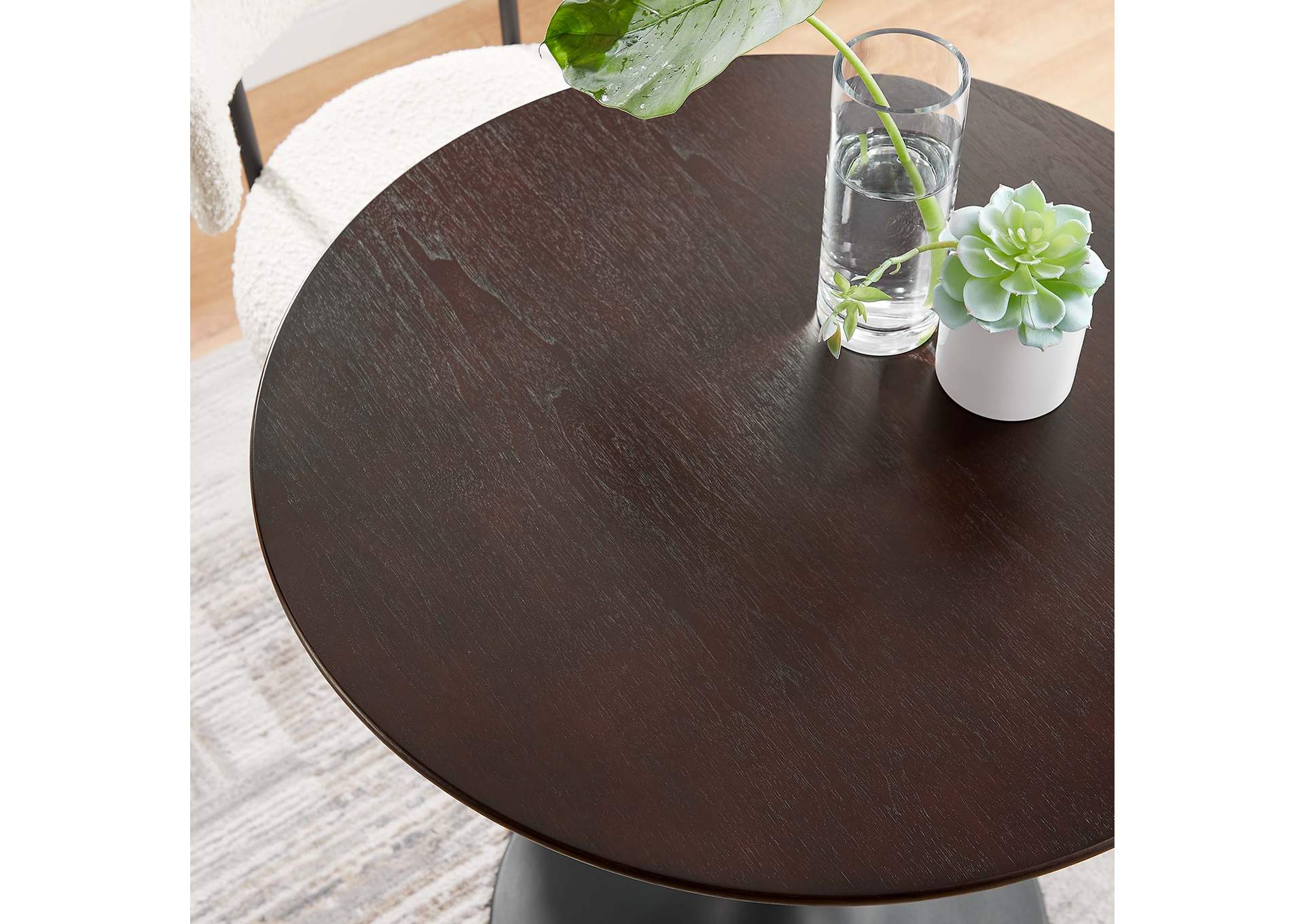 Black Cherry Walnut Lippa 28" Wood Dining Table,Modway