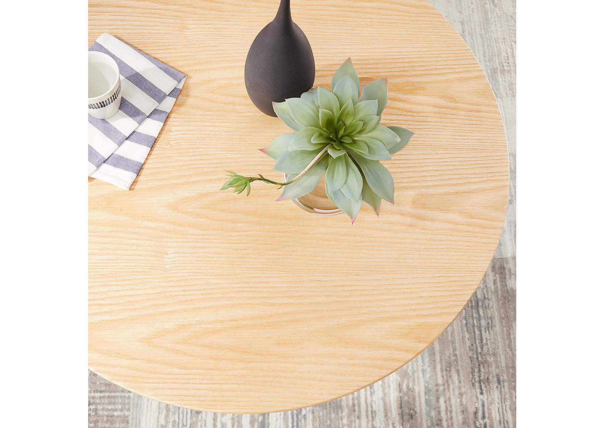 Black Natural Lippa 36" Wood Dining Table,Modway