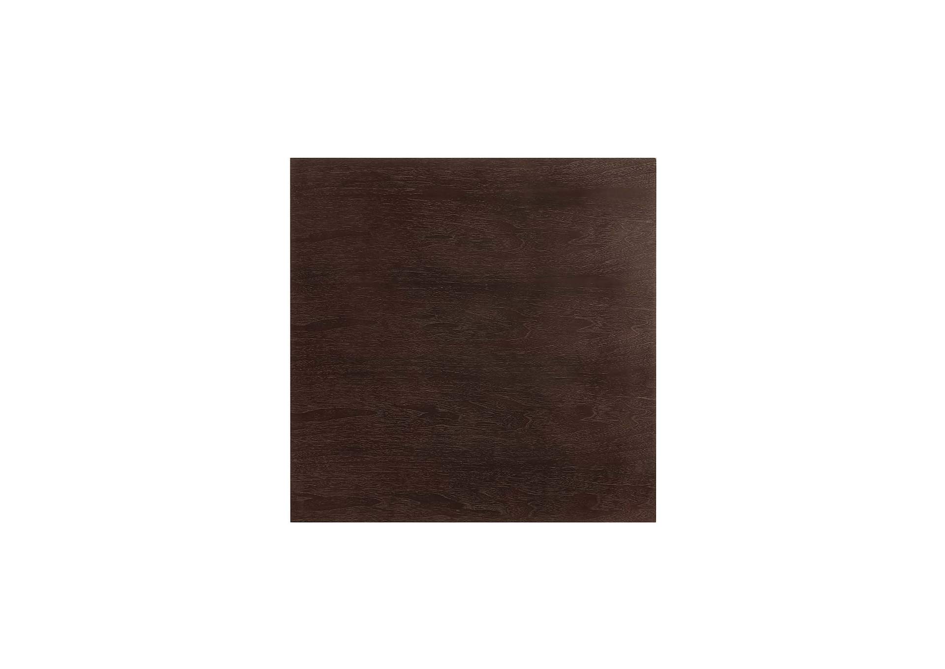 Black Cherry Walnut Lippa 24" Wood Square Dining Table,Modway