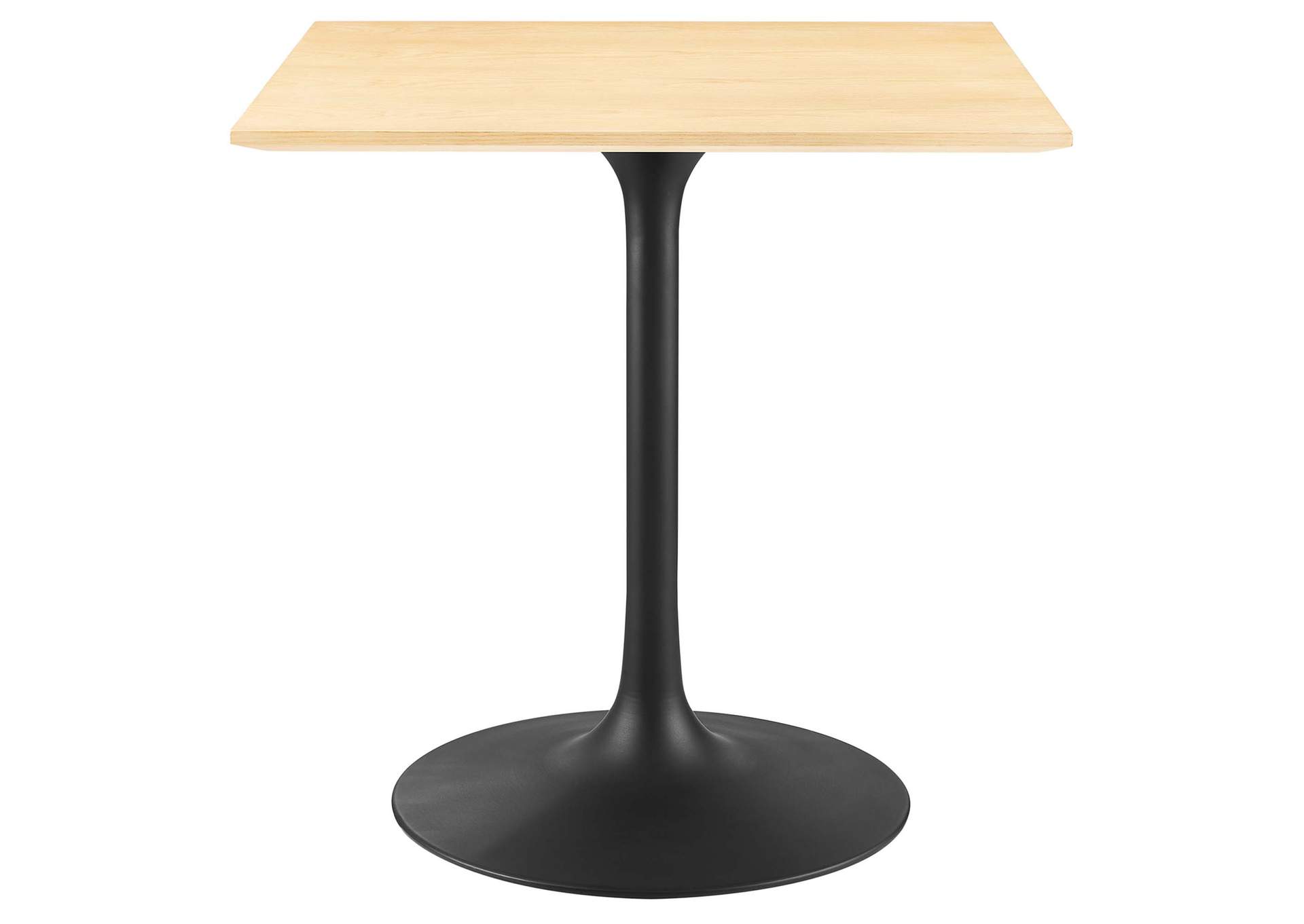 Black Natural Lippa 28" Wood Square Dining Table,Modway