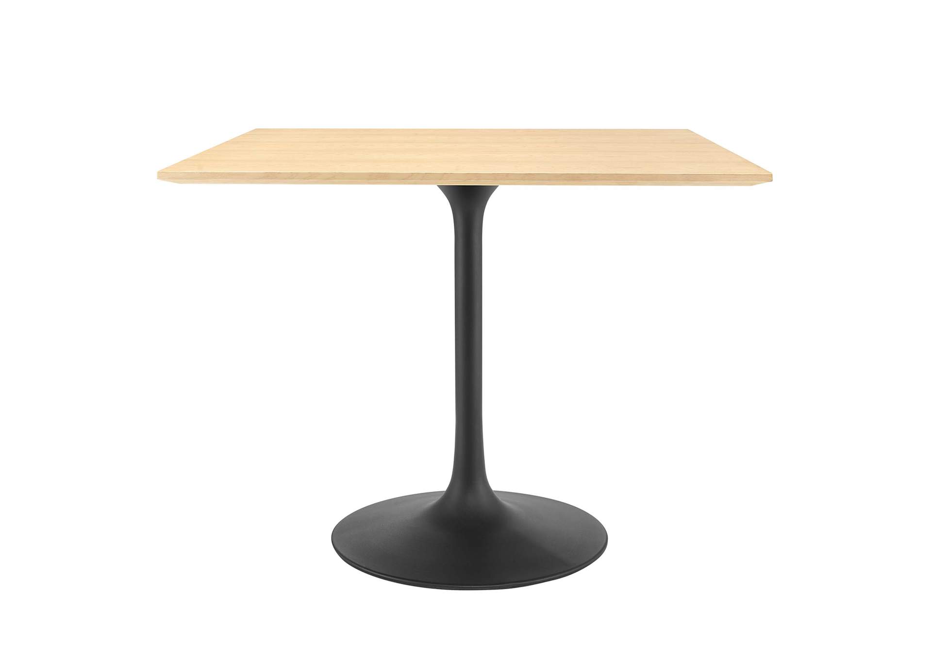 Black Natural Lippa 36" Wood Square Dining Table,Modway