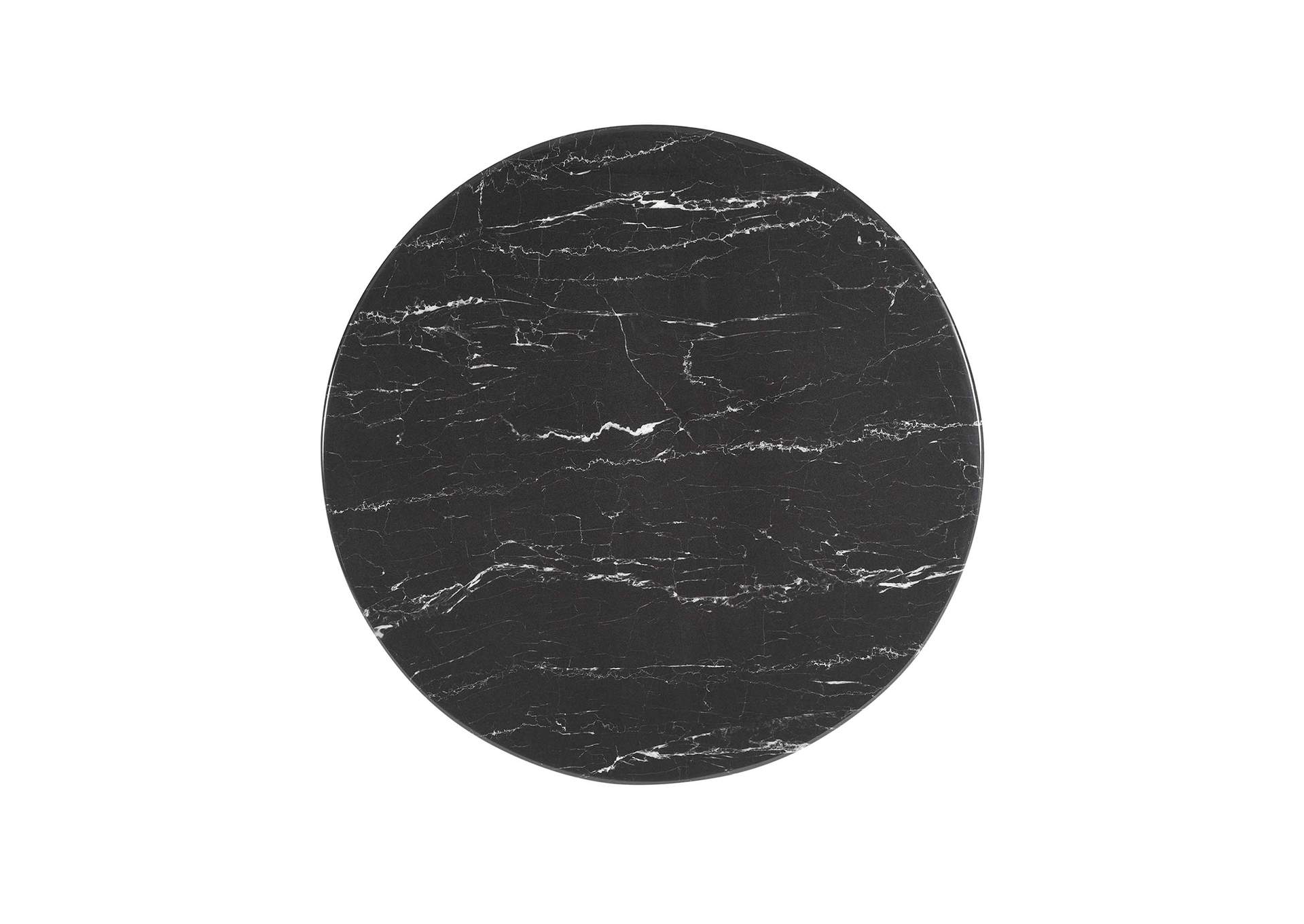 Black Black Lippa 28" Artificial Marble Dining Table,Modway