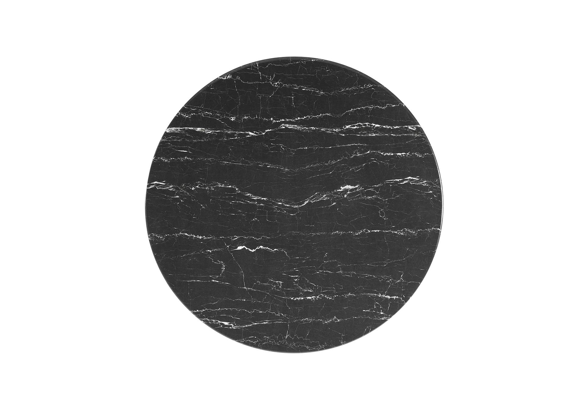Black Black Lippa 36" Artificial Marble Dining Table,Modway