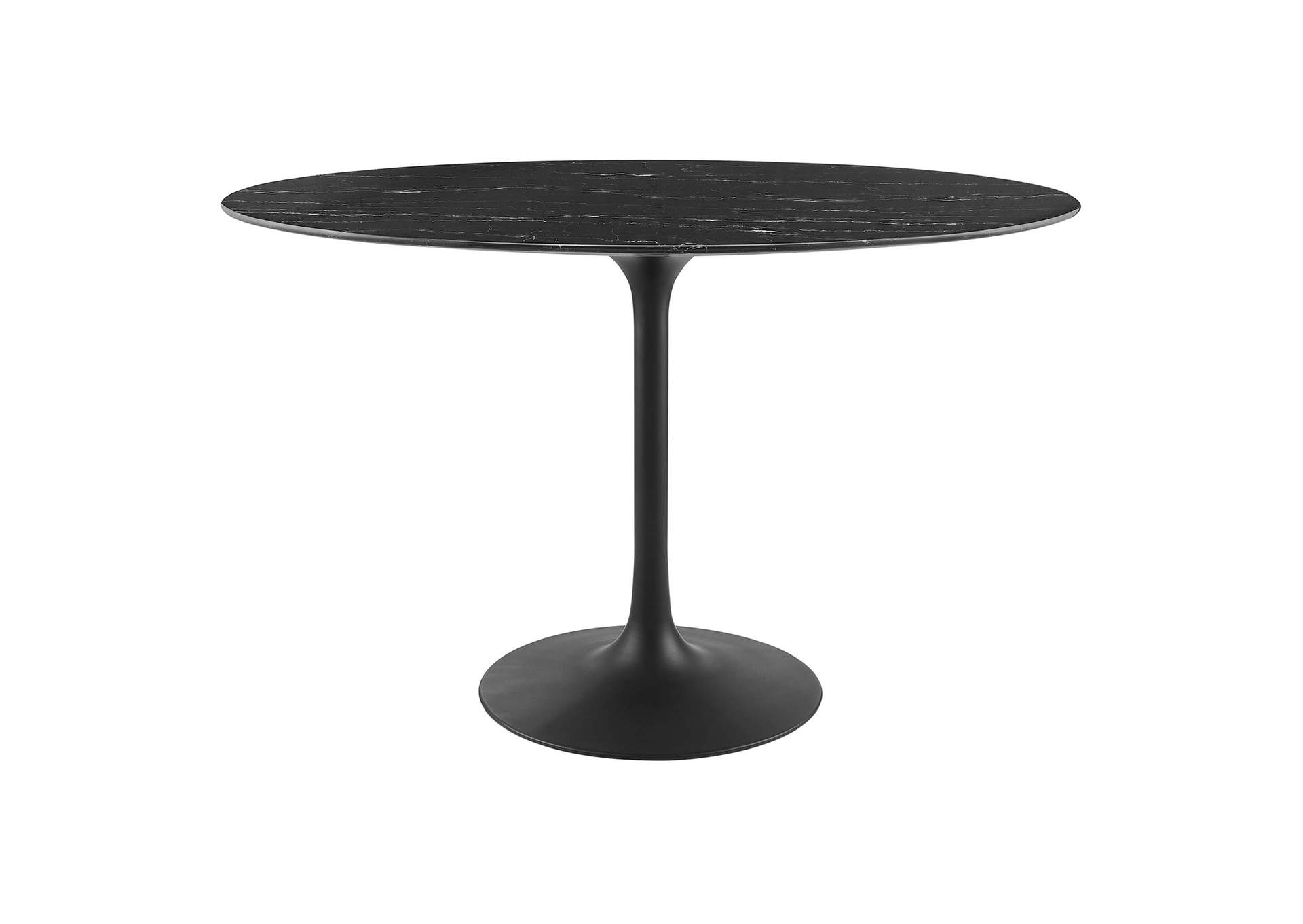 Black Black Lippa 48" Artificial Marble Dining Table,Modway