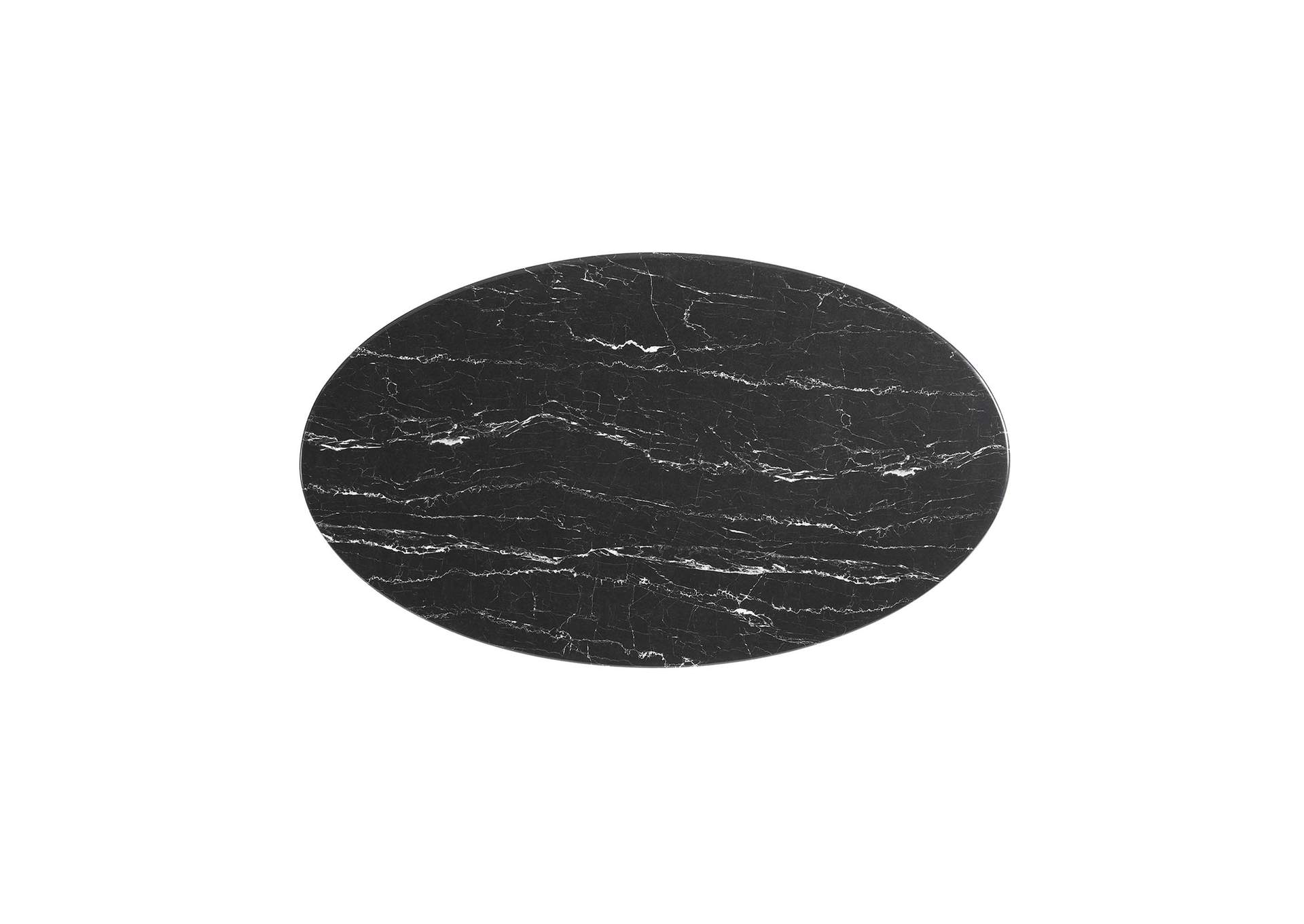 Black Black Lippa 48" Artificial Marble Dining Table,Modway