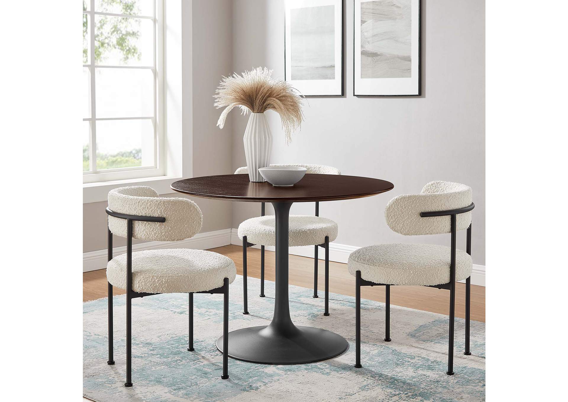 Black Cherry Walnut Lippa 40" Wood Dining Table,Modway