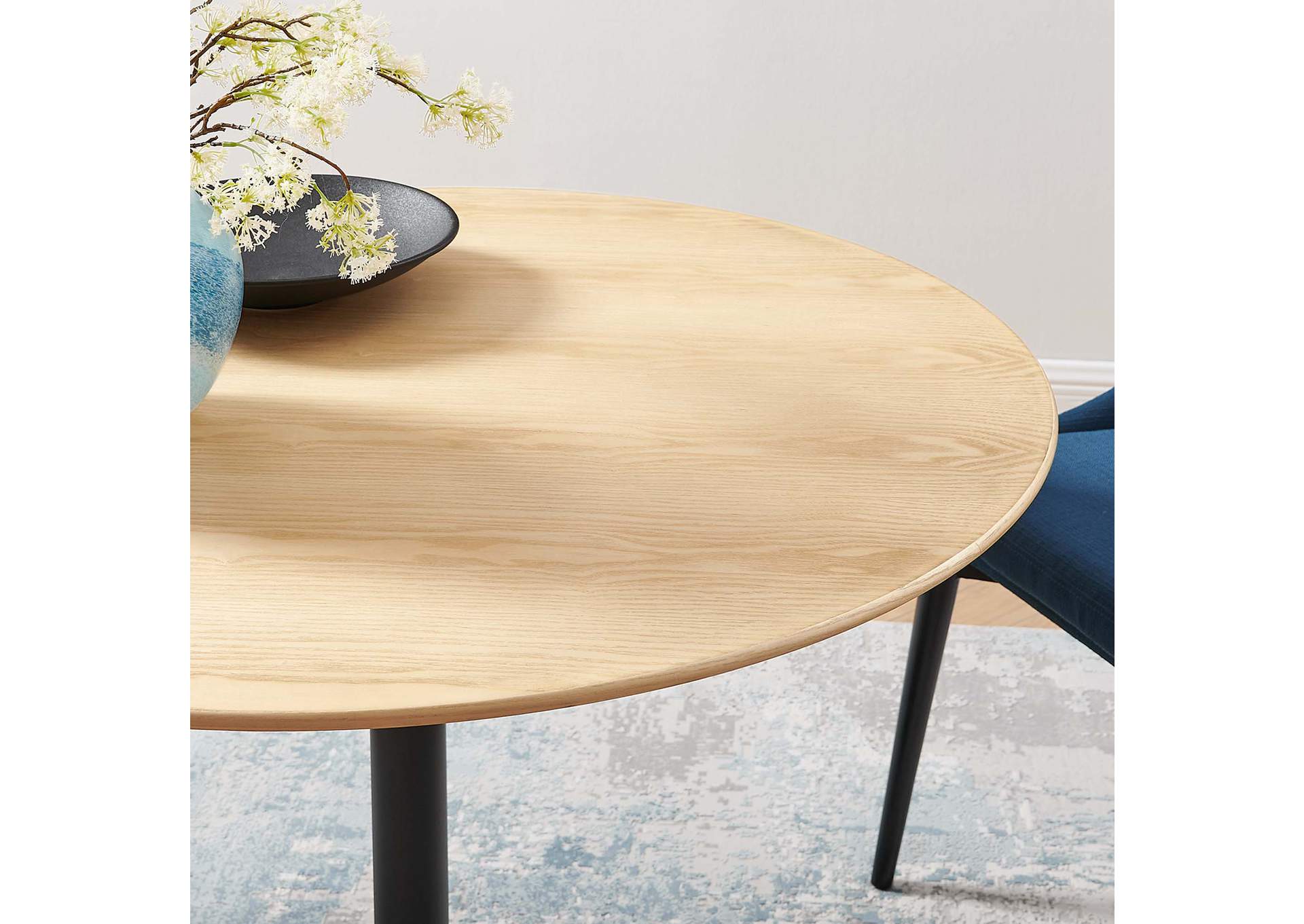 Black Natural Lippa 40" Wood Dining Table,Modway