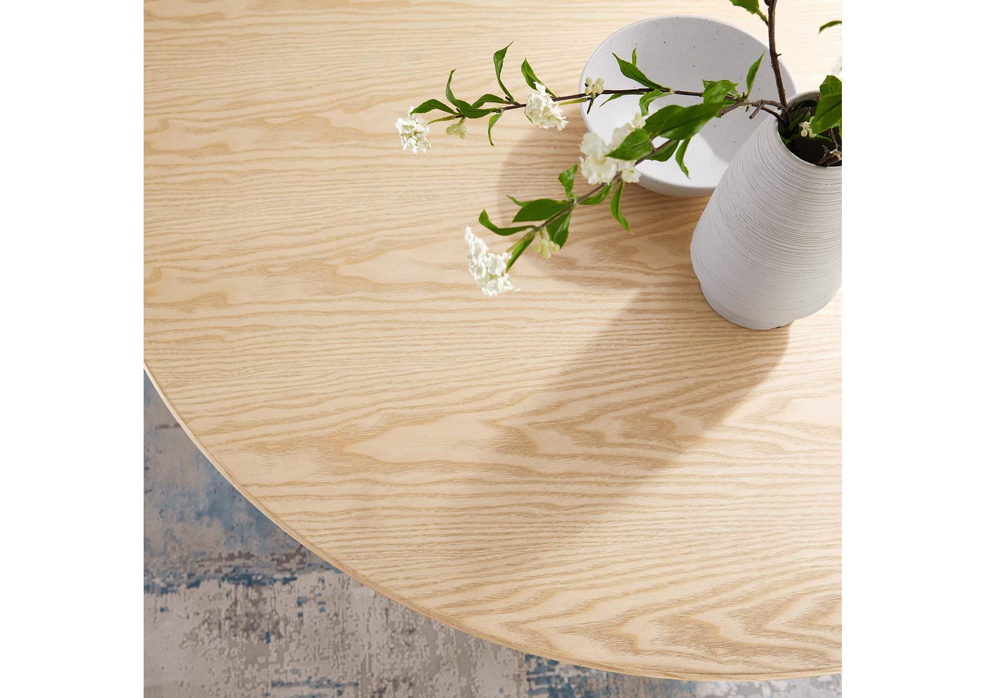 Black Natural Lippa 47" Wood Dining Table,Modway