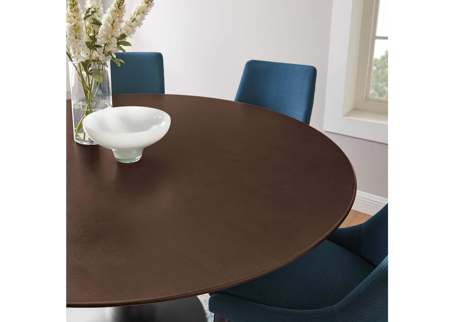 Black Cherry Walnut Lippa 60" Wood Dining Table,Modway