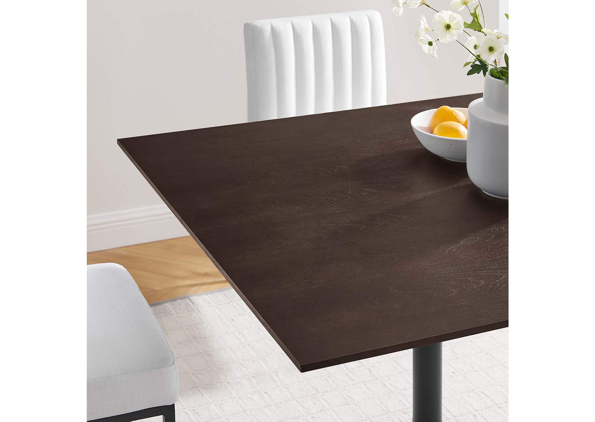Black Cherry Walnut Lippa 40" Wood Square Dining Table,Modway