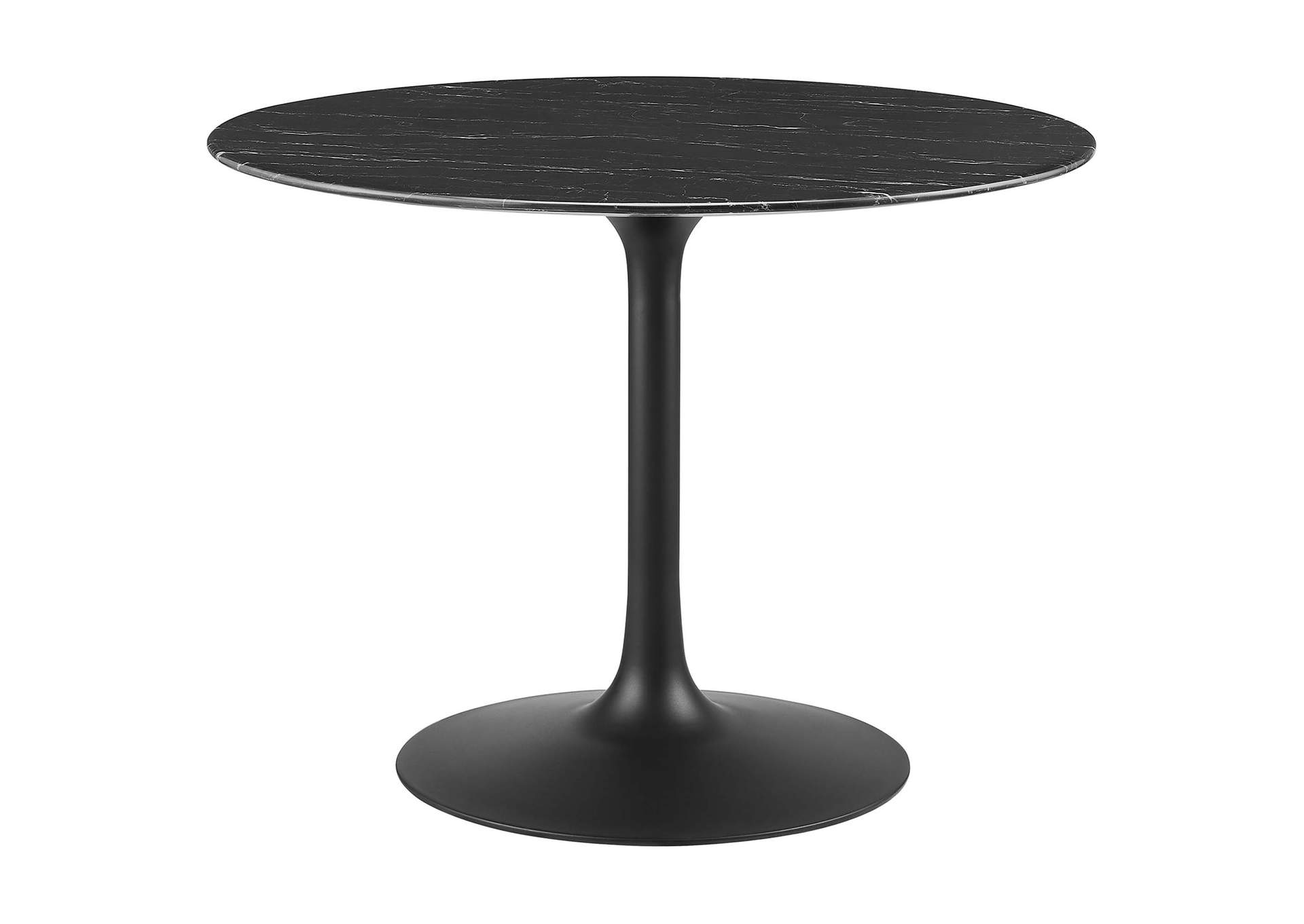 Black Black Lippa 40" Artificial Marble Dining Table,Modway