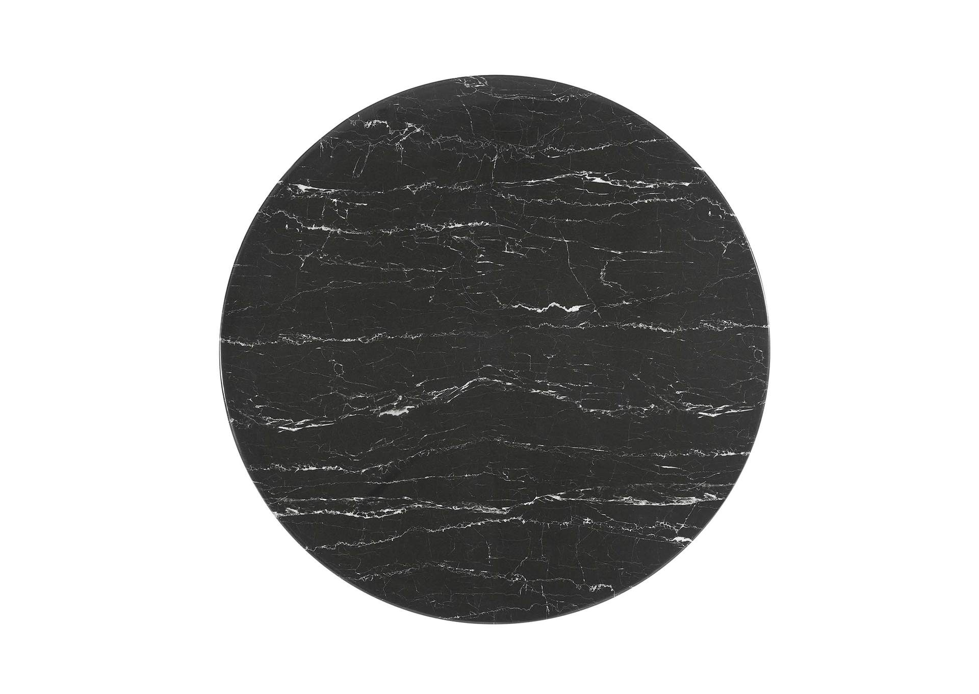 Black Black Lippa 40" Artificial Marble Dining Table,Modway