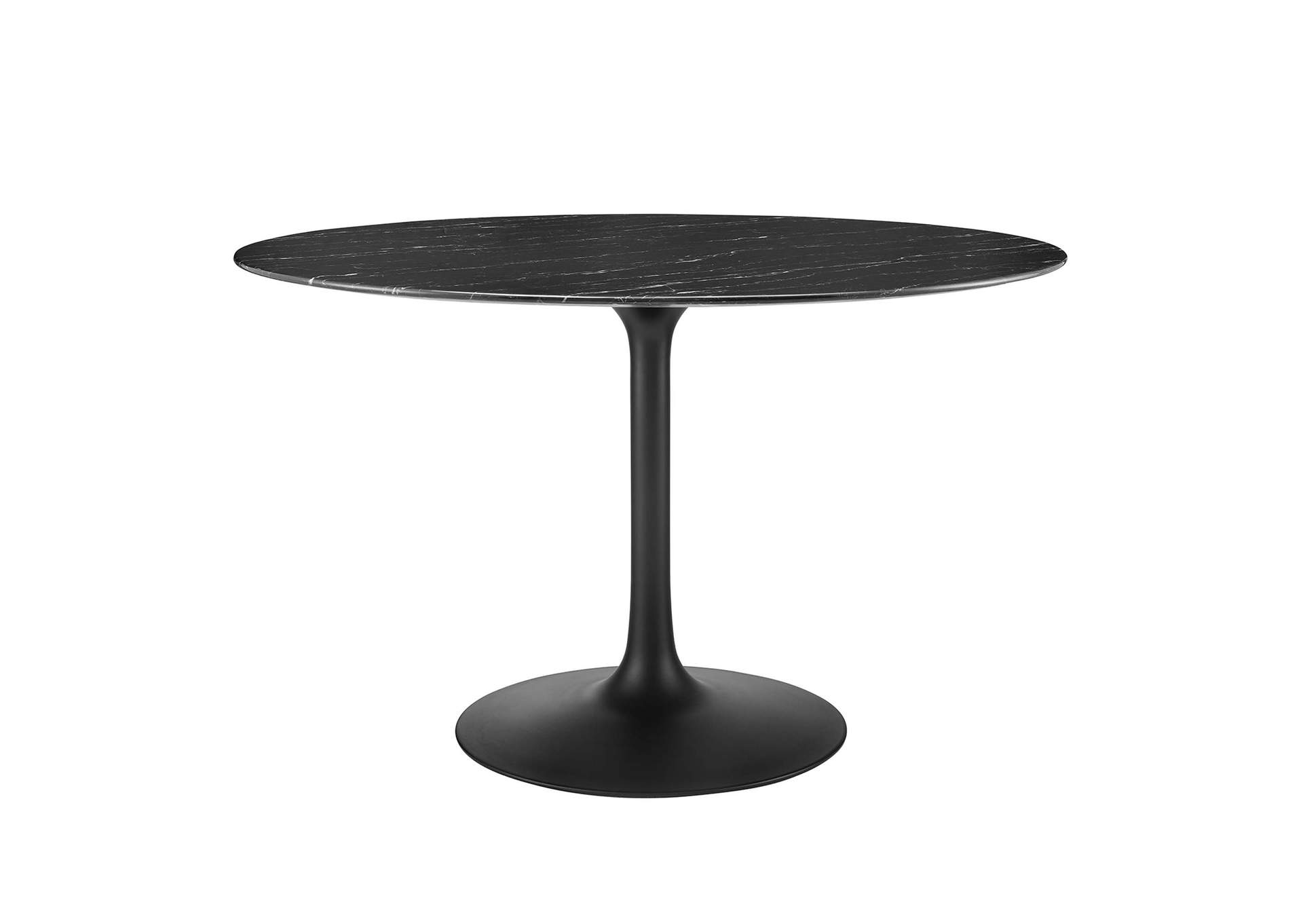 Black Black Lippa 47" Artificial Marble Dining Table,Modway