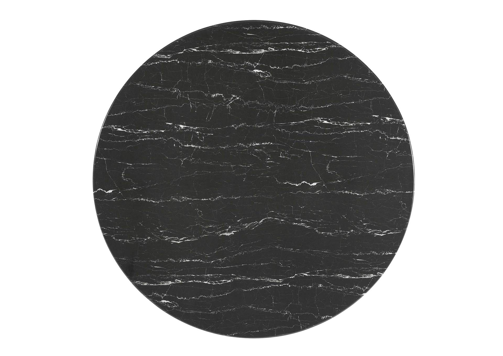 Black Black Lippa 47" Artificial Marble Dining Table,Modway