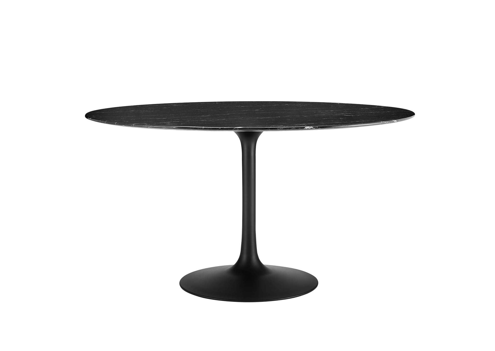 Black Black Lippa 54" Artificial Marble Dining Table,Modway