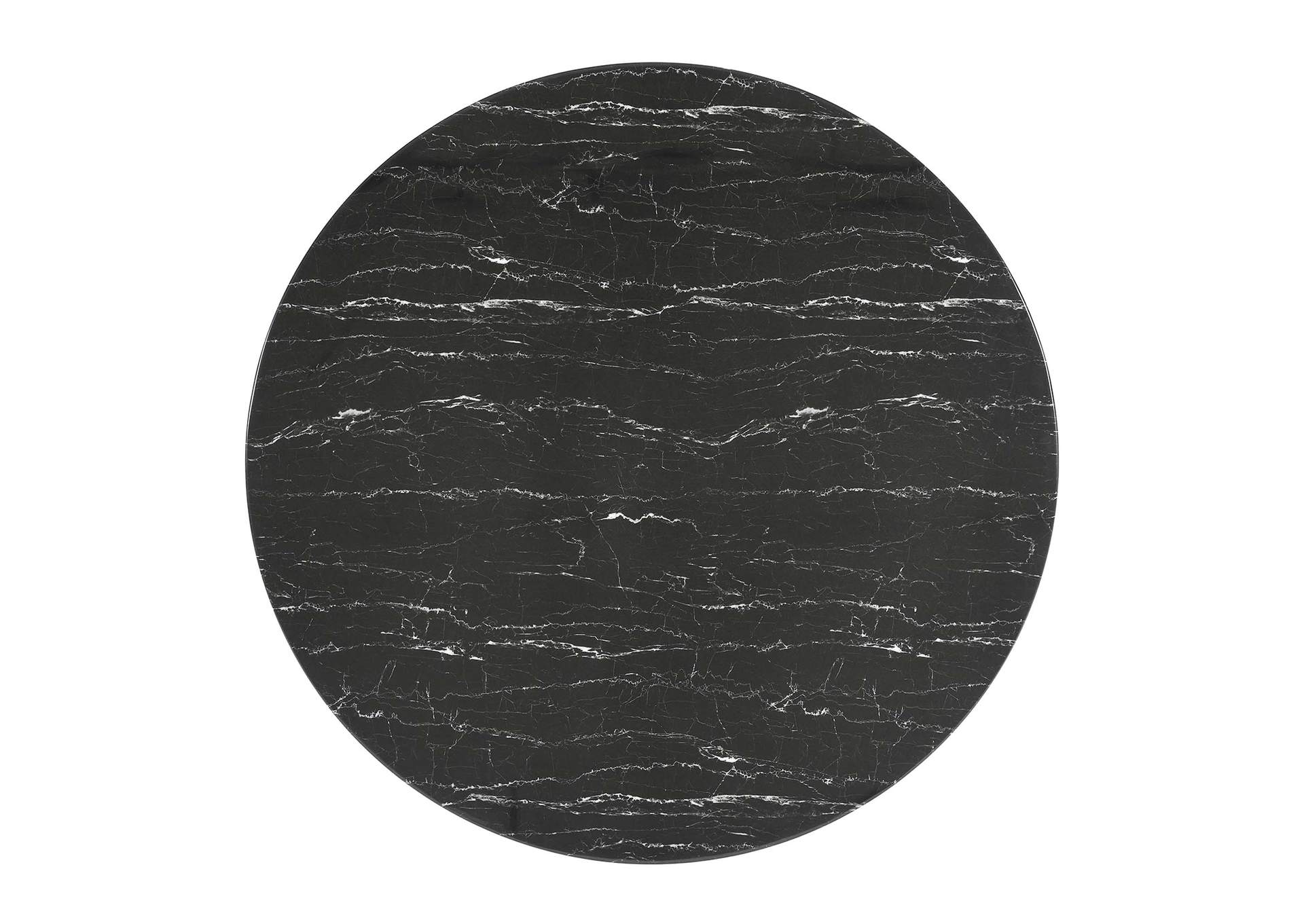 Black Black Lippa 54" Artificial Marble Dining Table,Modway