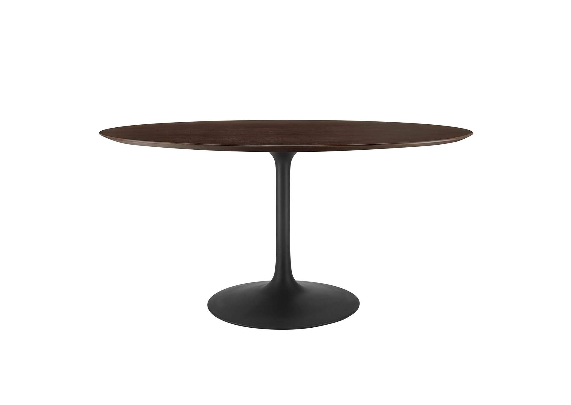 Black Cherry Walnut Lippa 60" Wood Oval Dining Table,Modway