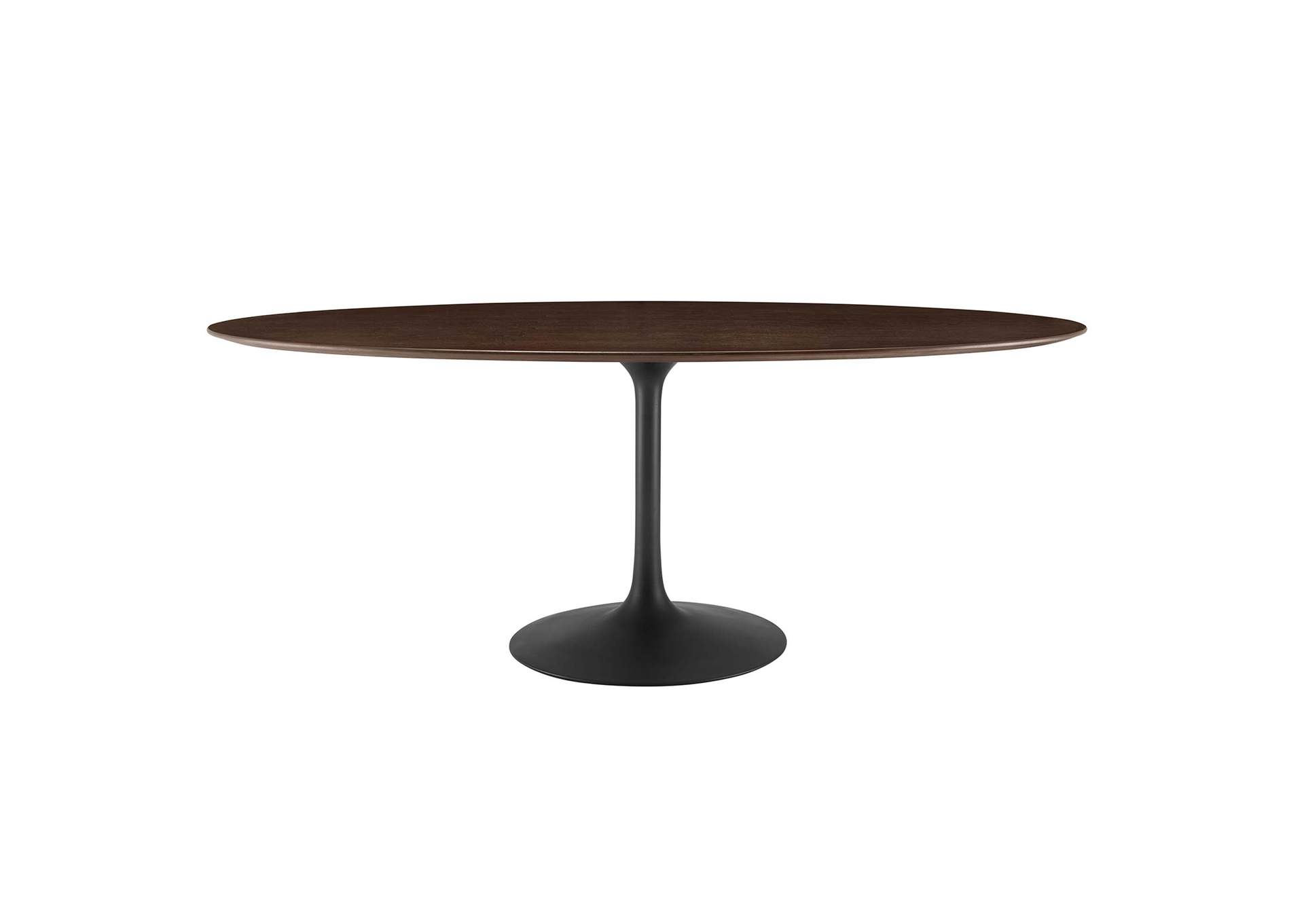 Black Cherry Walnut Lippa 78" Wood Oval Dining Table,Modway