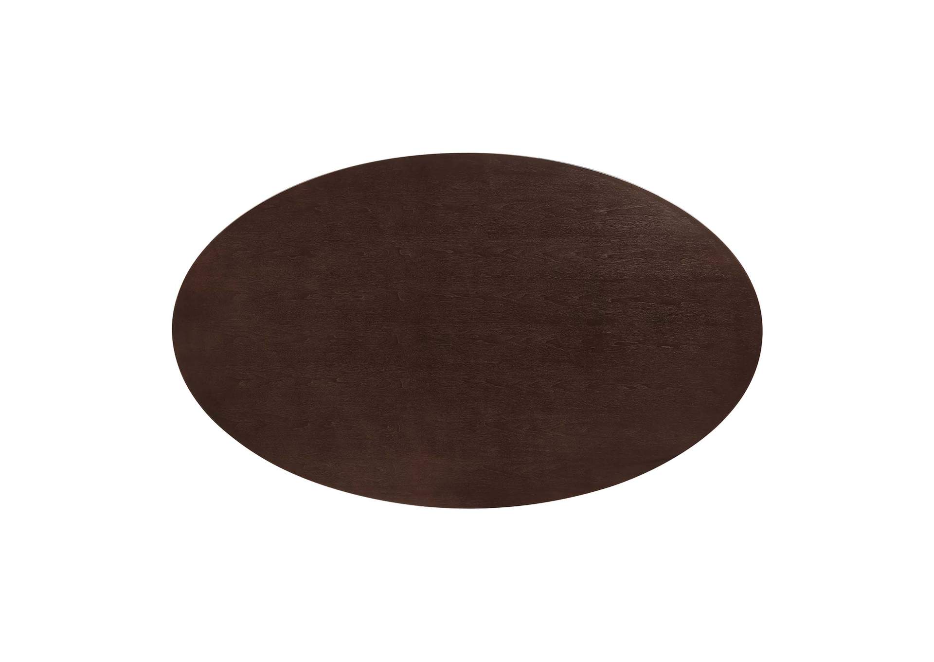 Black Cherry Walnut Lippa 78" Wood Oval Dining Table,Modway