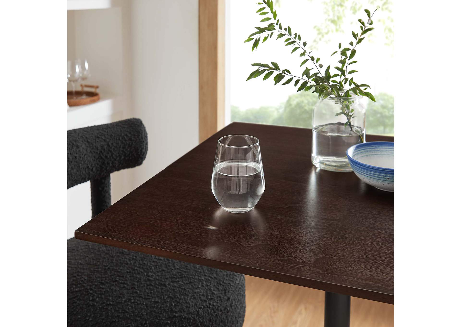 Black Cherry Walnut Lippa 28" Square Wood Bar Table,Modway