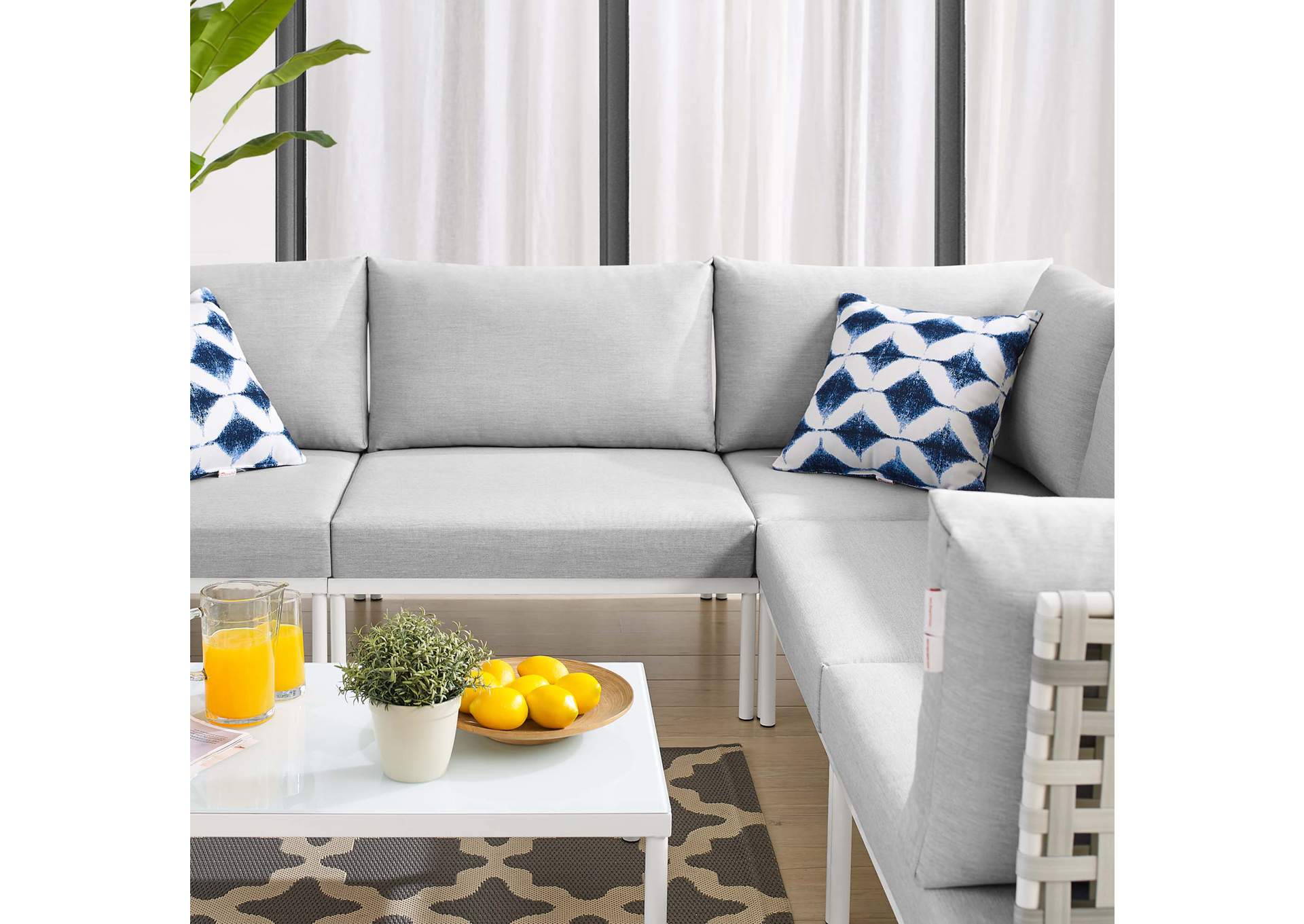 Taupe Gray Harmony 6-Piece  Sunbrella,Modway