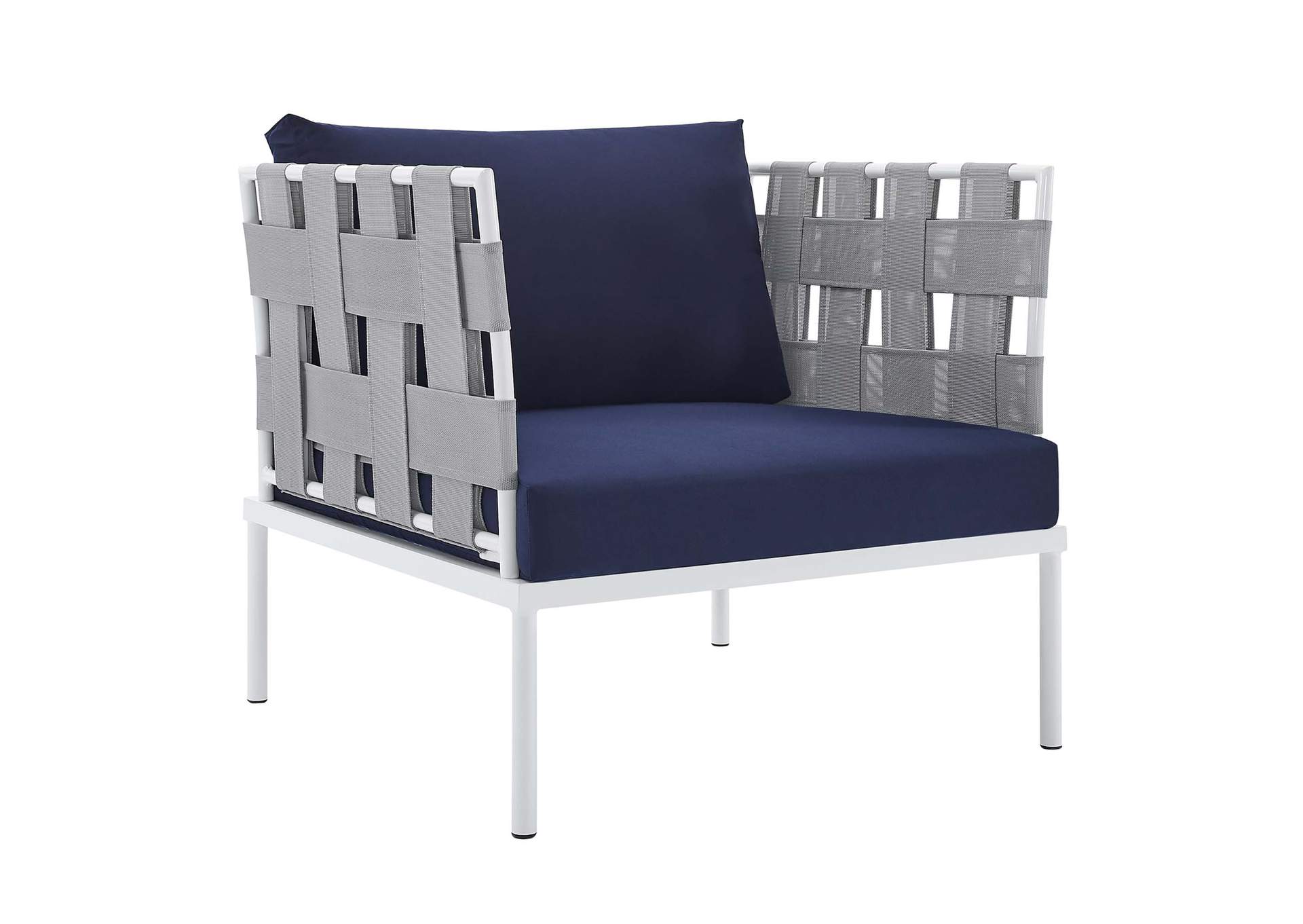 Gray Navy Harmony 6-Piece Sunbrella,Modway