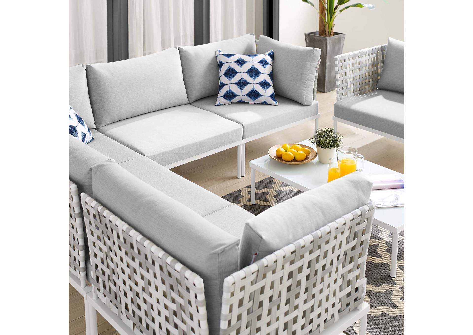 Taupe Gray Harmony 7-Piece  Sunbrella,Modway