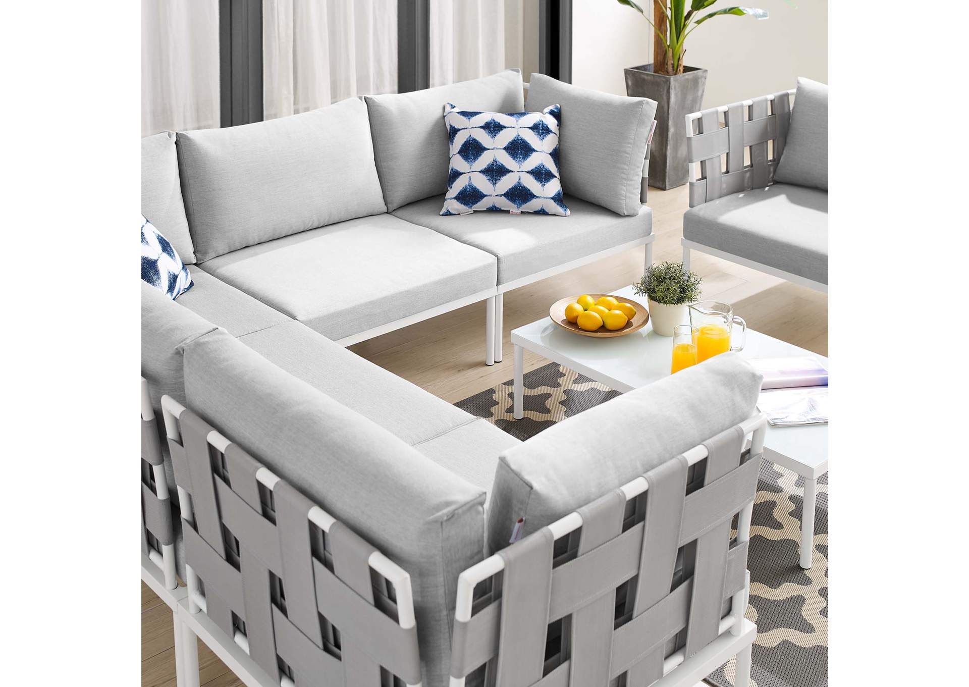 Gray Gray Harmony 7-Piece  Sunbrella,Modway