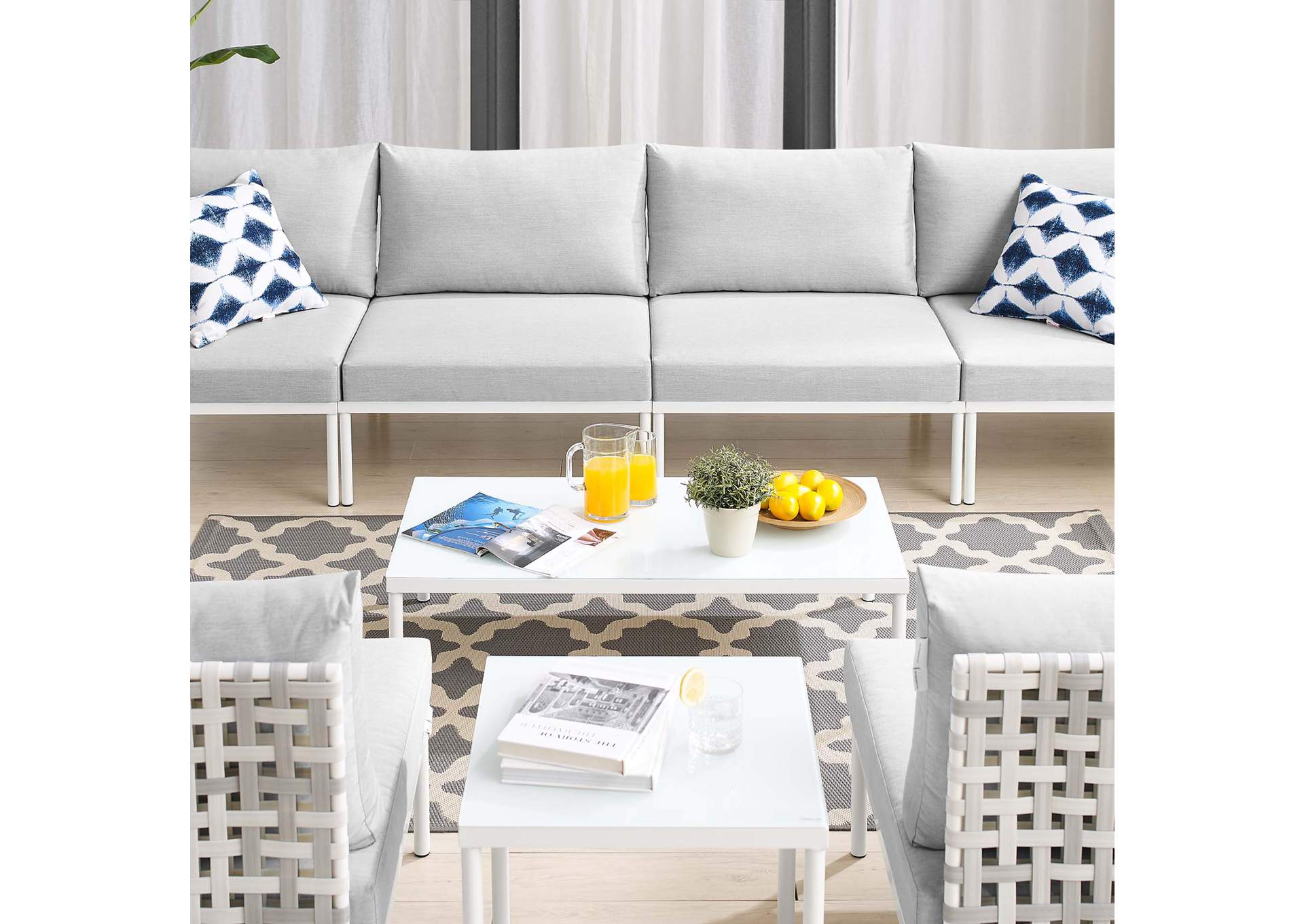 Taupe Gray Harmony 8-Piece  Sunbrella,Modway