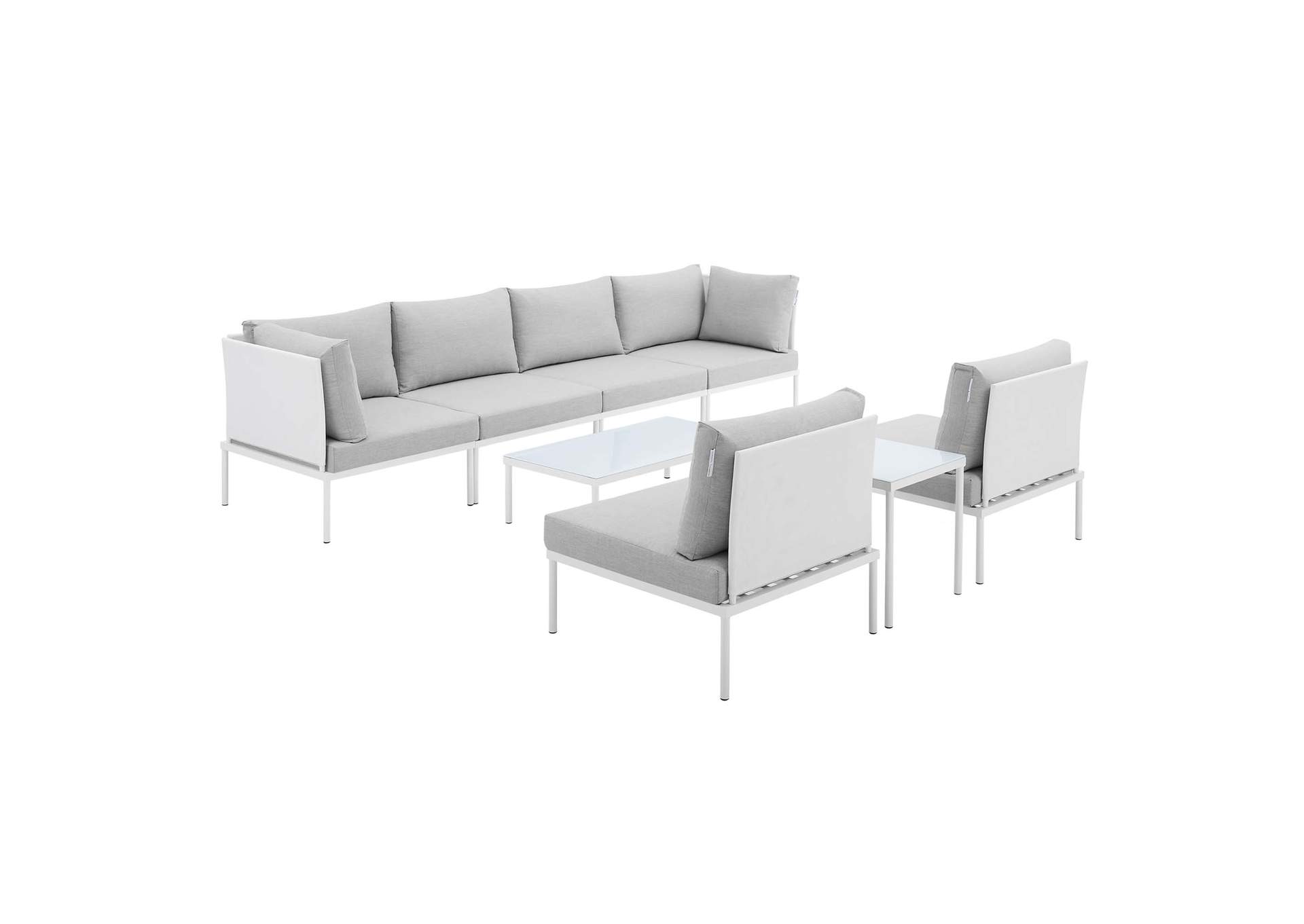 White Gray Harmony 8-Piece  Sunbrella,Modway