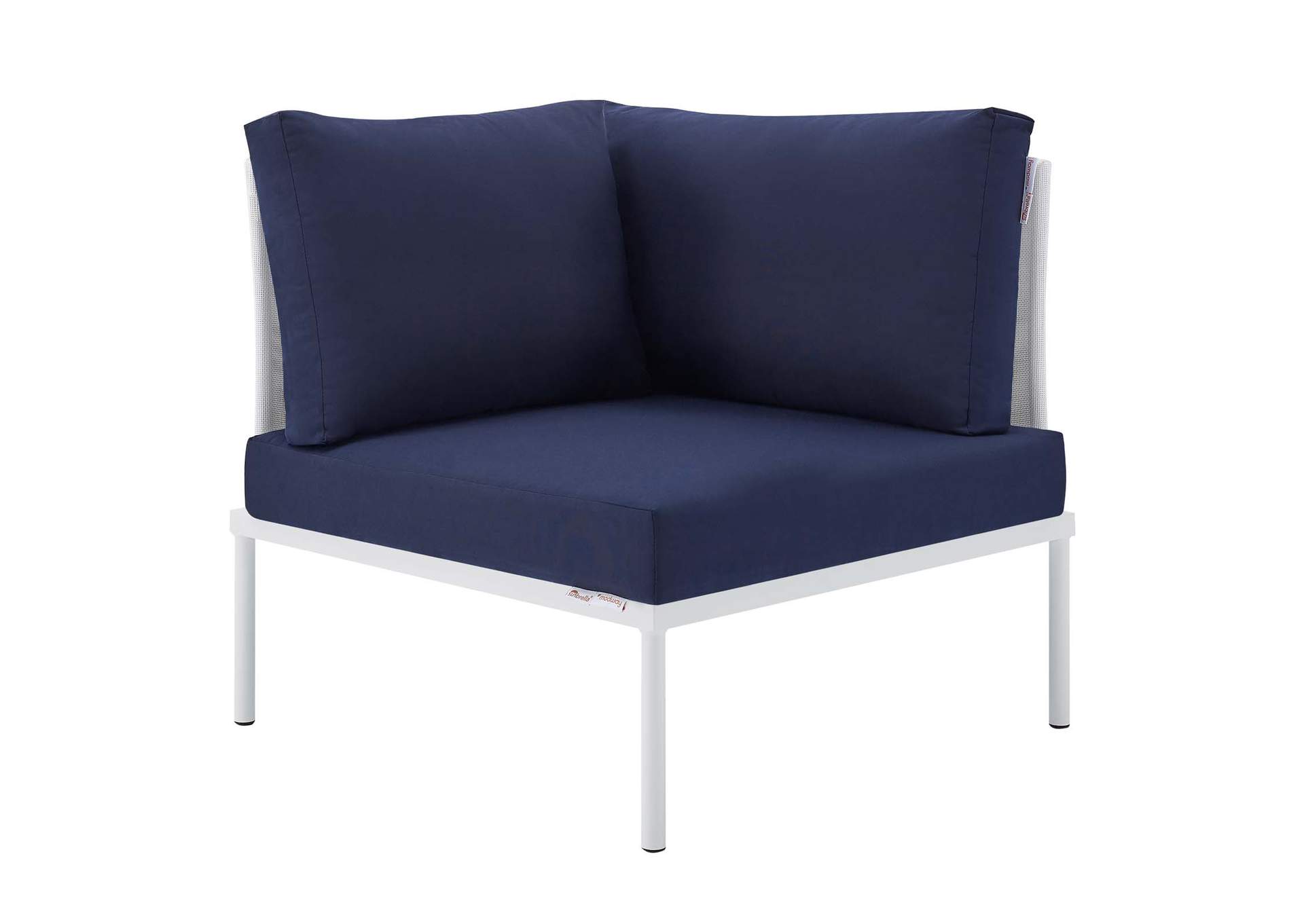 White Navy Harmony 8-Piece  Sunbrella,Modway