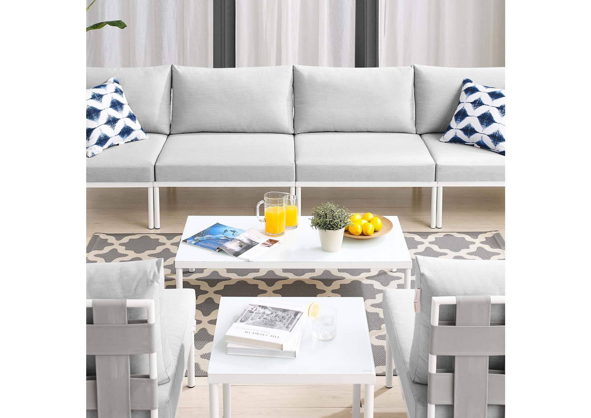 Gray Gray Harmony 8-Piece  Sunbrella,Modway