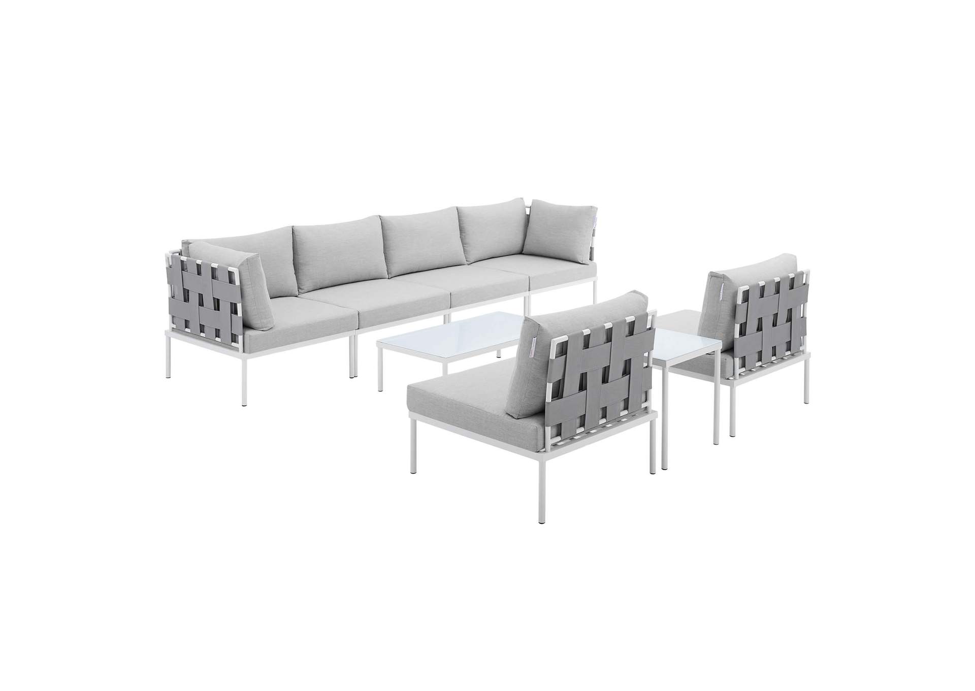 Gray Gray Harmony 8-Piece  Sunbrella,Modway