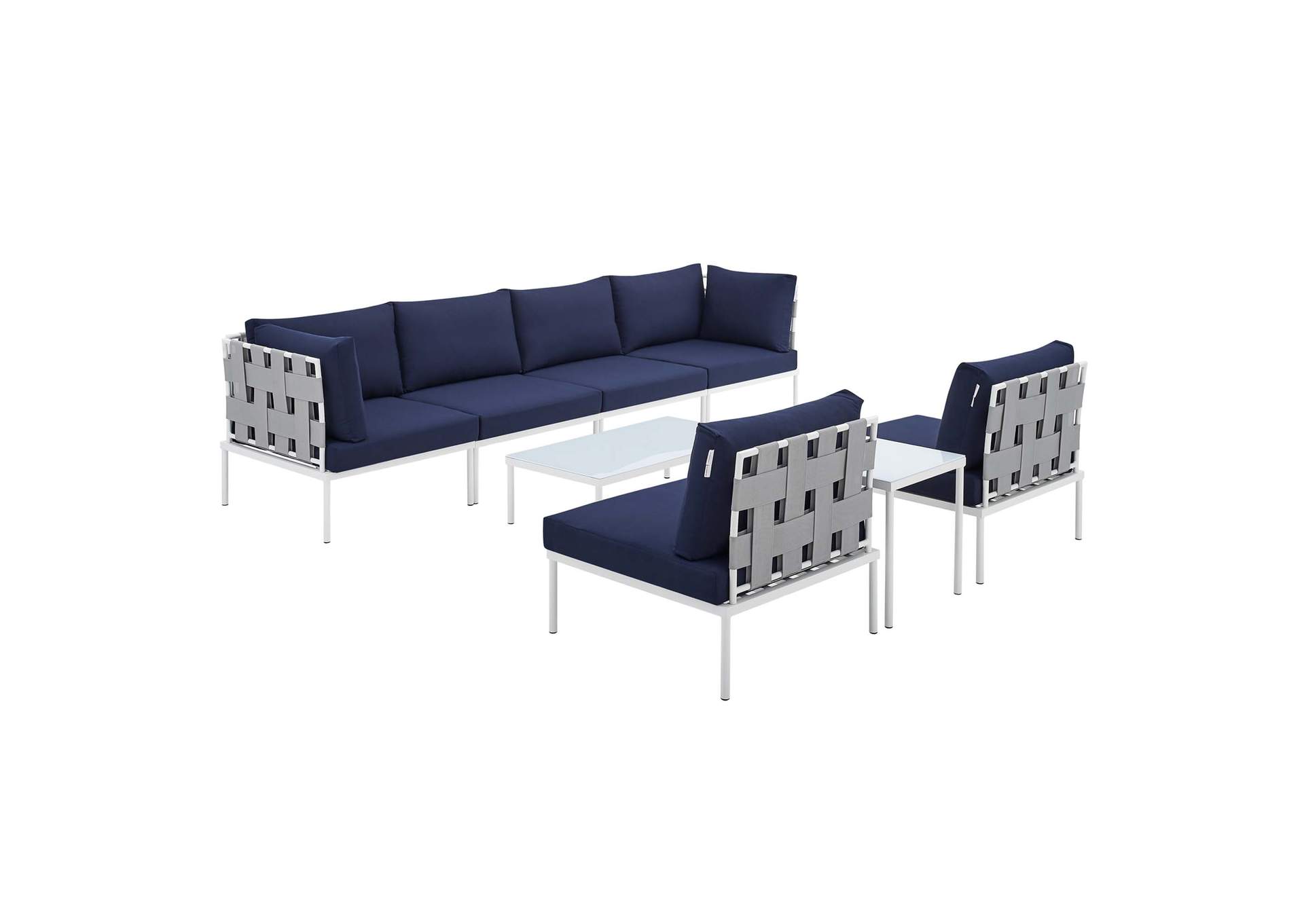 Gray Navy Harmony 8-Piece  Sunbrella,Modway