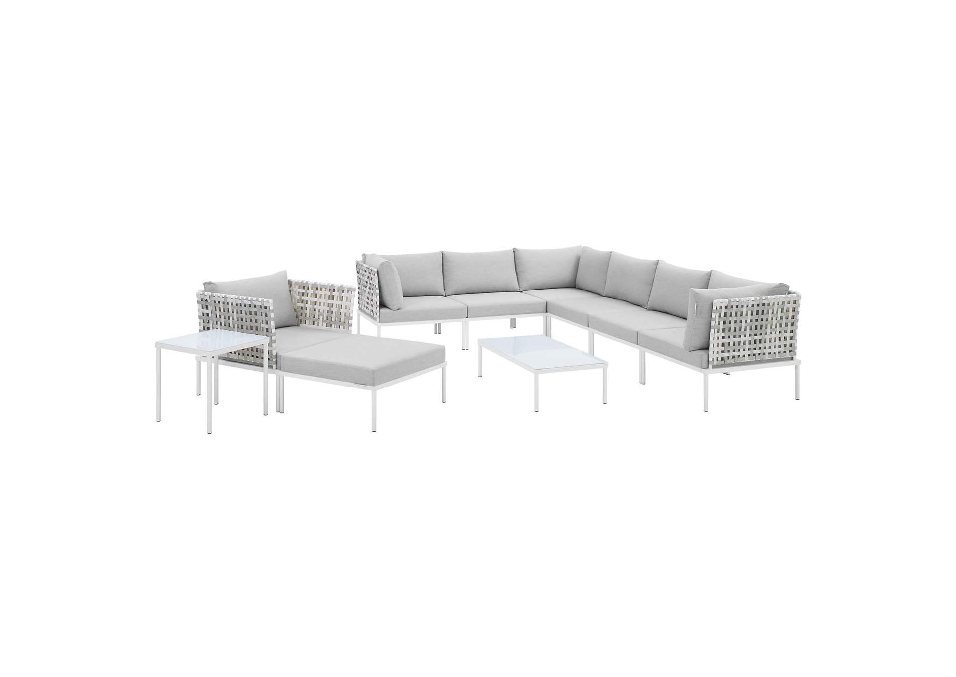 Taupe Gray Harmony 10-Piece  Sunbrella,Modway