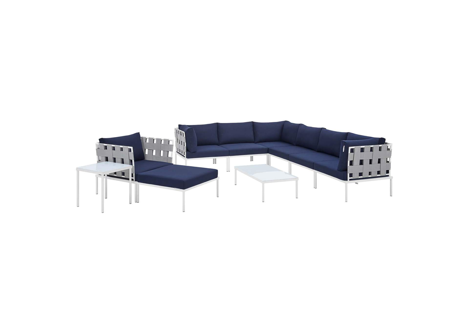 Gray Navy Harmony 10-Piece  Sunbrella,Modway