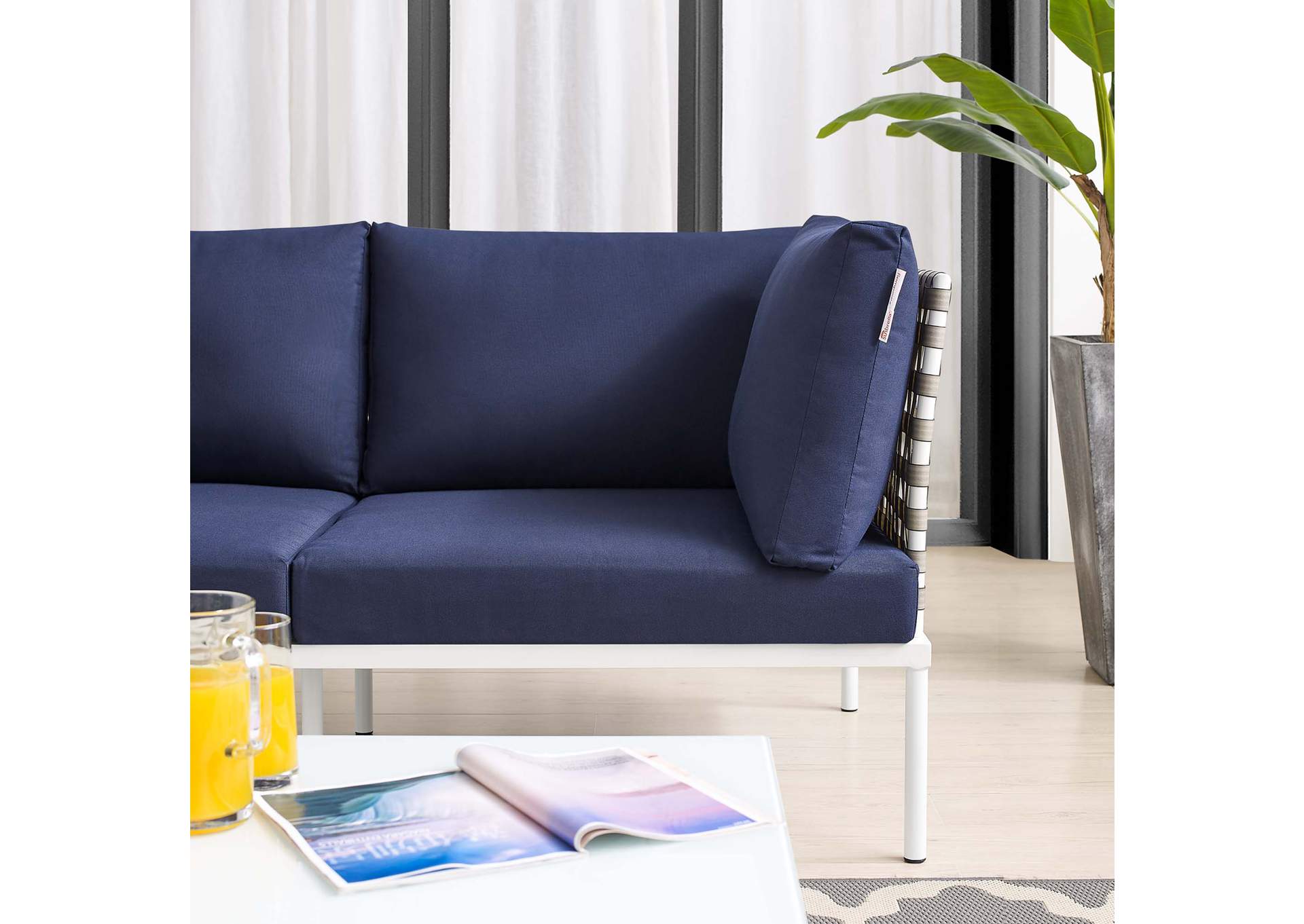 Tan Navy Harmony Sunbrella,Modway