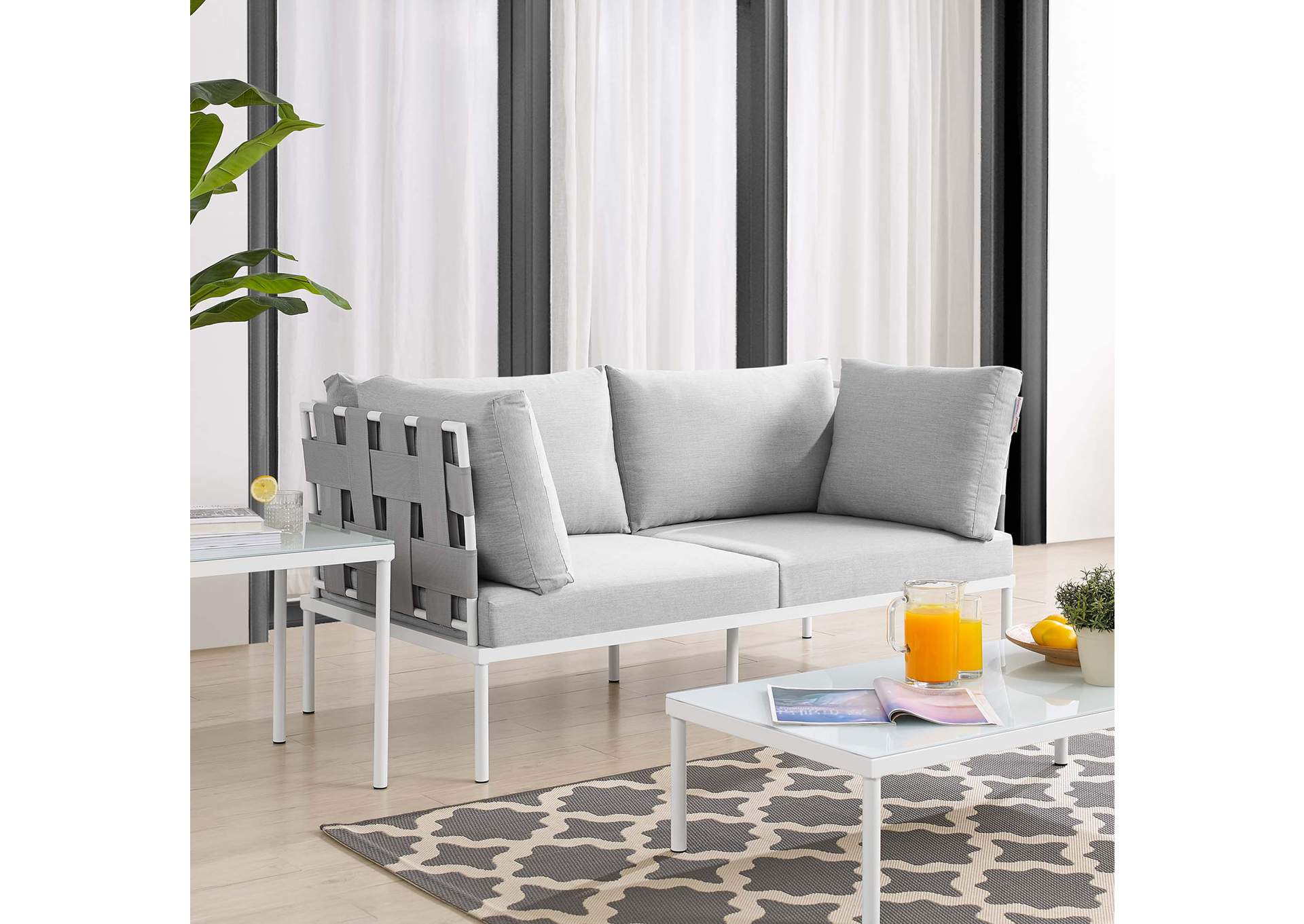 Gray Gray Harmony Sunbrella,Modway