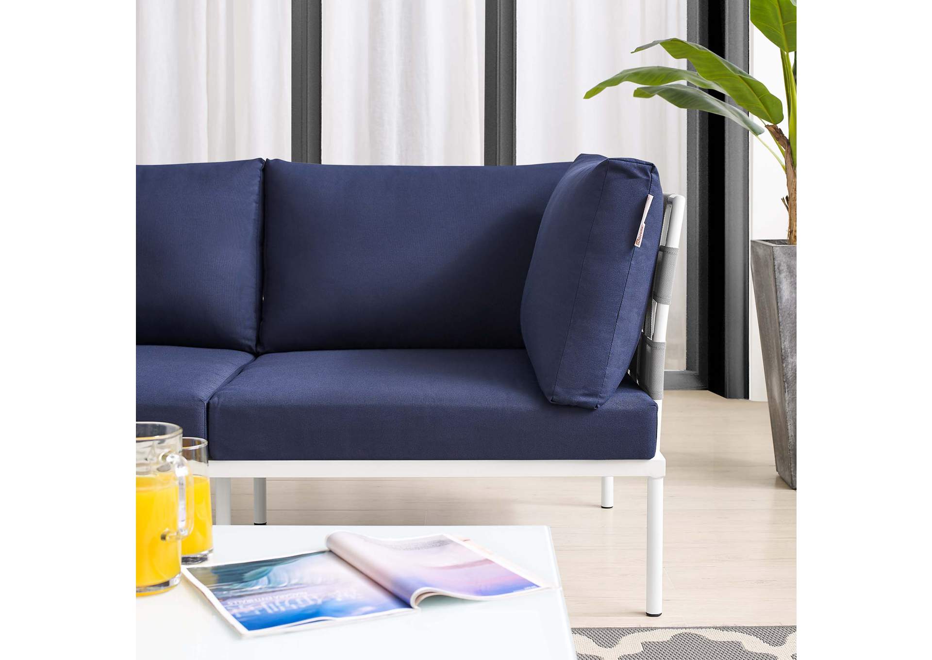 Gray Navy Harmony Sunbrella,Modway